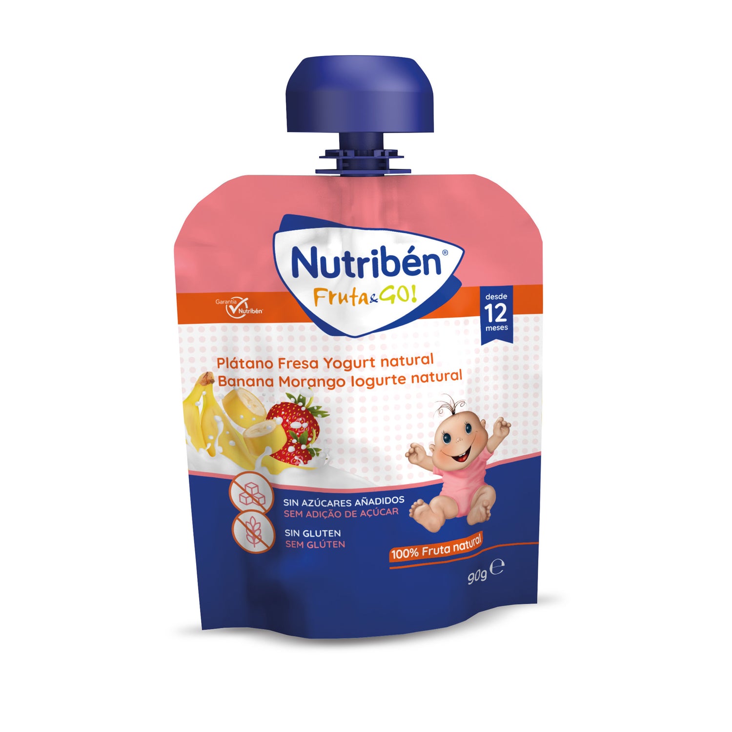 Nutriben Fruta Go Pure Ban/Morang/Iog N 90g