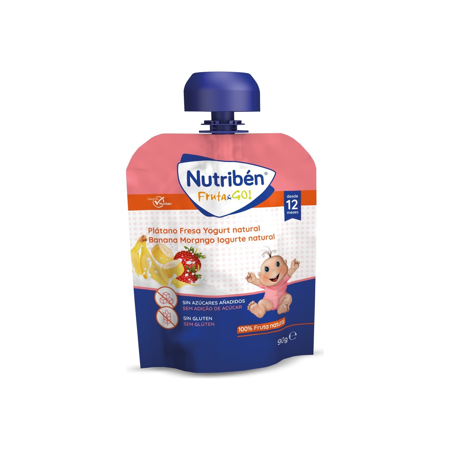 Nutriben Fruta Go Pure Banana Morango Iogurte 90 g
