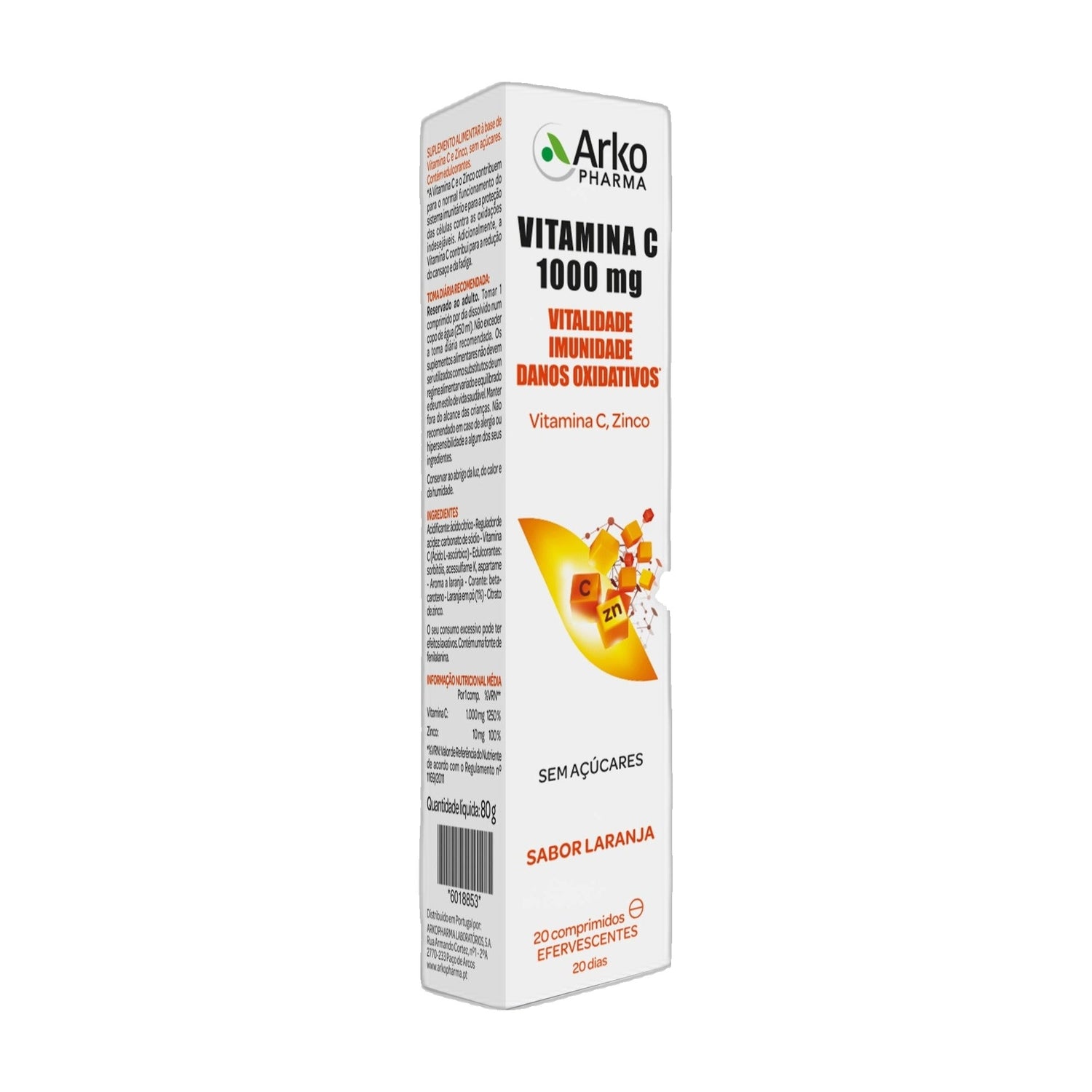 Arkopharma Vitamina C + Zinco 20 Comprimidos Efervescentes