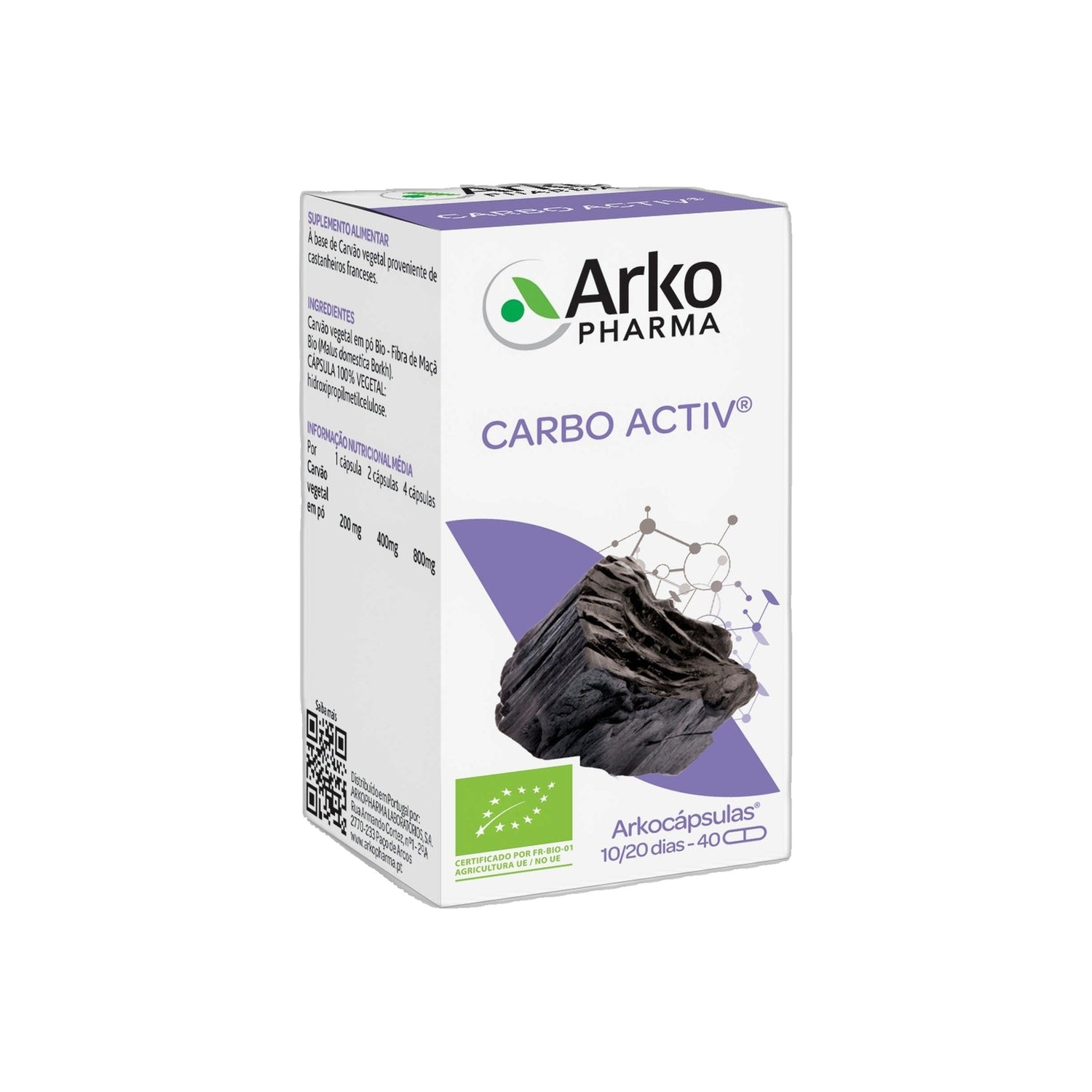 Arkocapsulas Carbo Activ Bio 40 Cápsulas