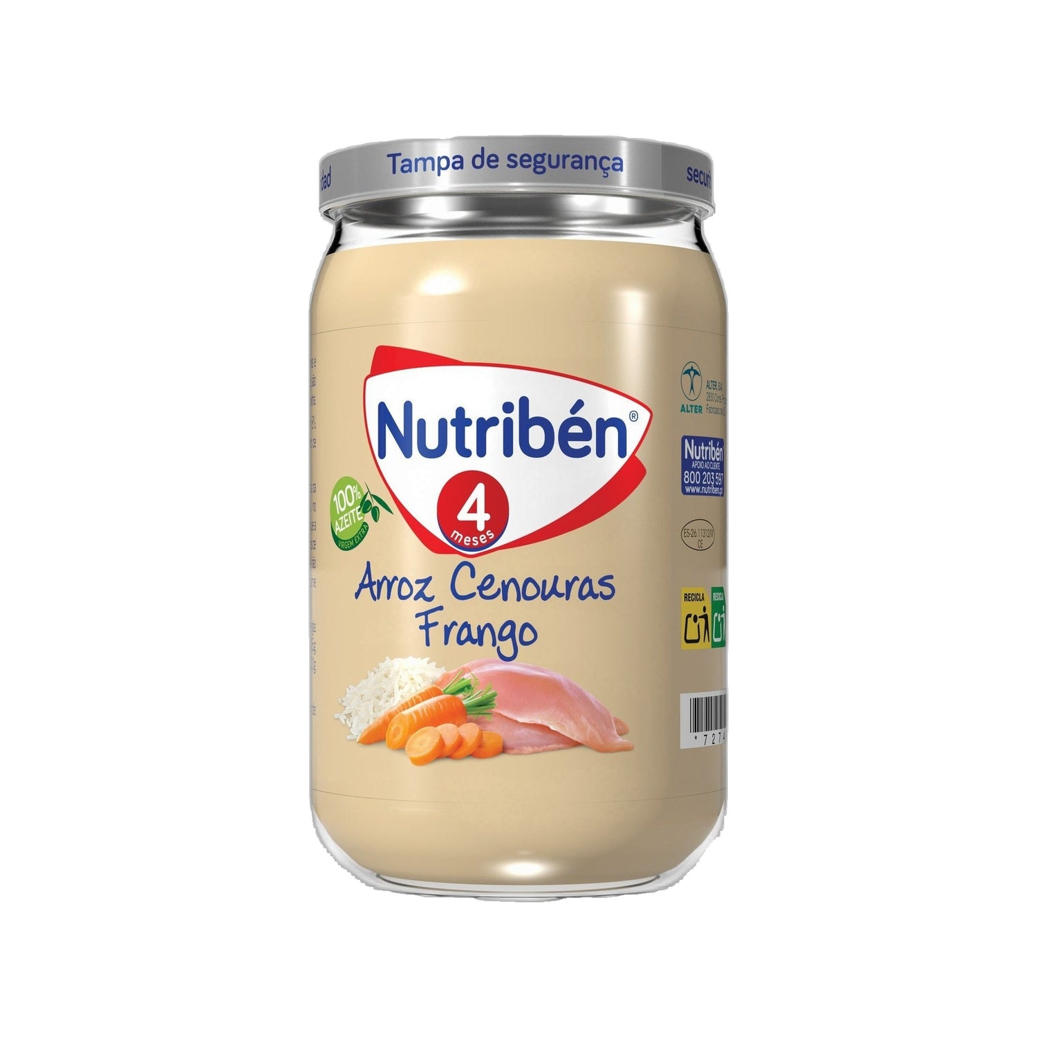 Nutribén Boião 4 Arroz Cenoura Frango 235 g