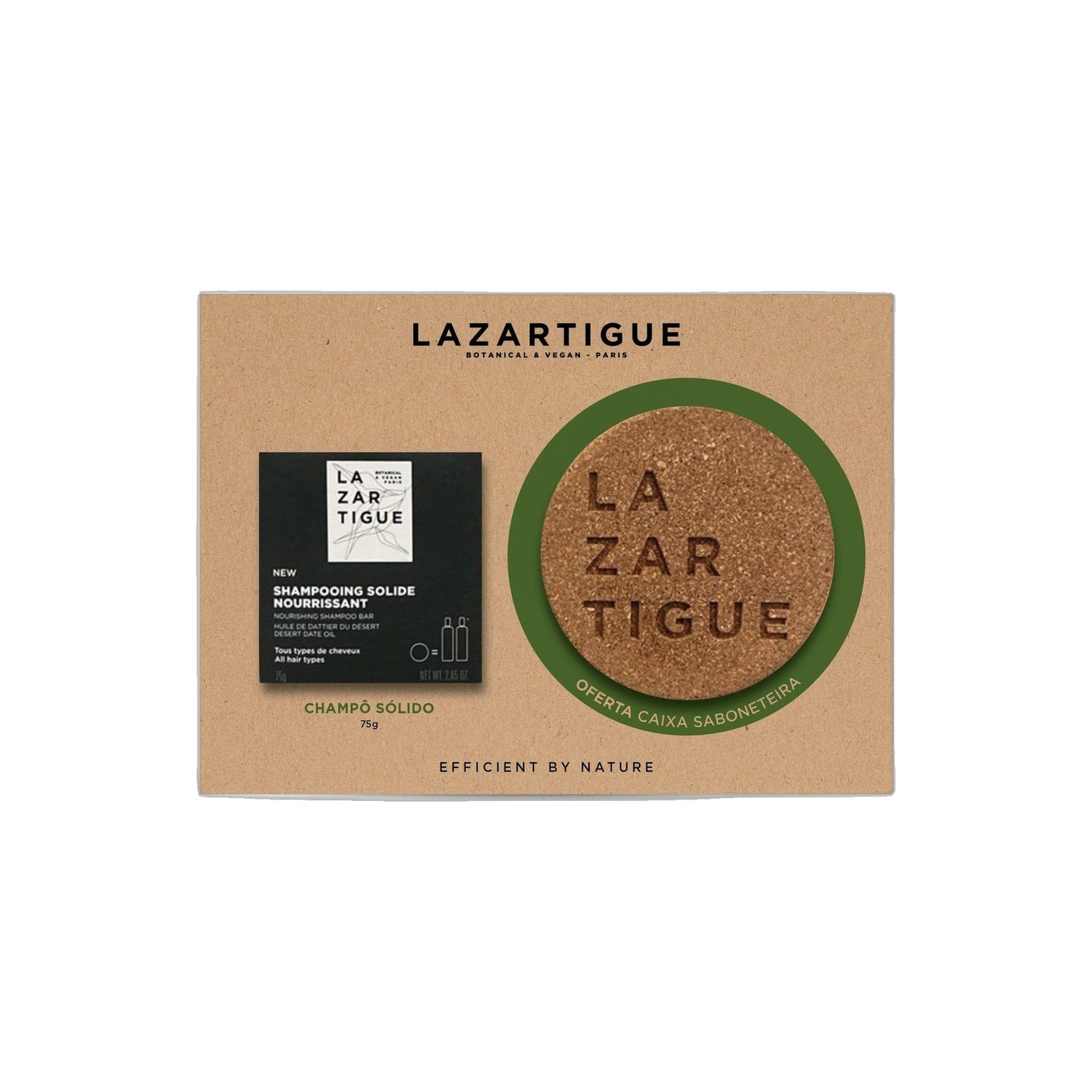 Lazartigue Champô Sólido 75 g + Oferta Caixa Sabonete