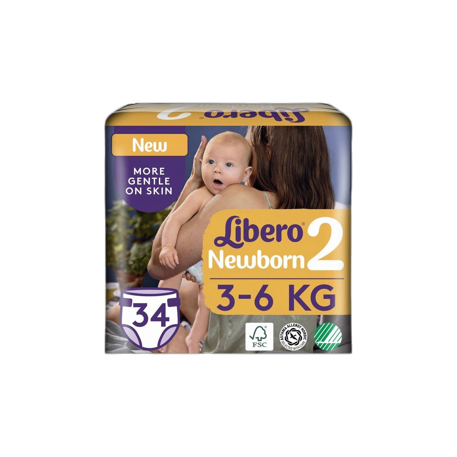 Libero Newborn 2 Fralda 3-6 kg 34 Unidades