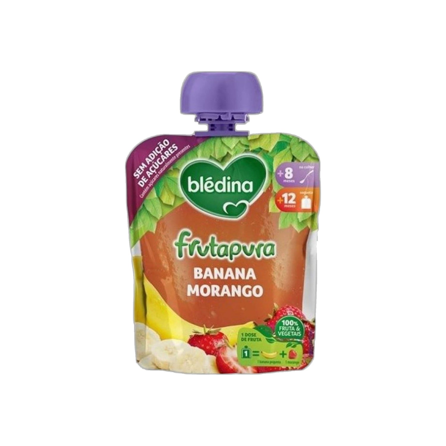 Blédina Frutapura Saqueta Banana Morango 85 g +8M