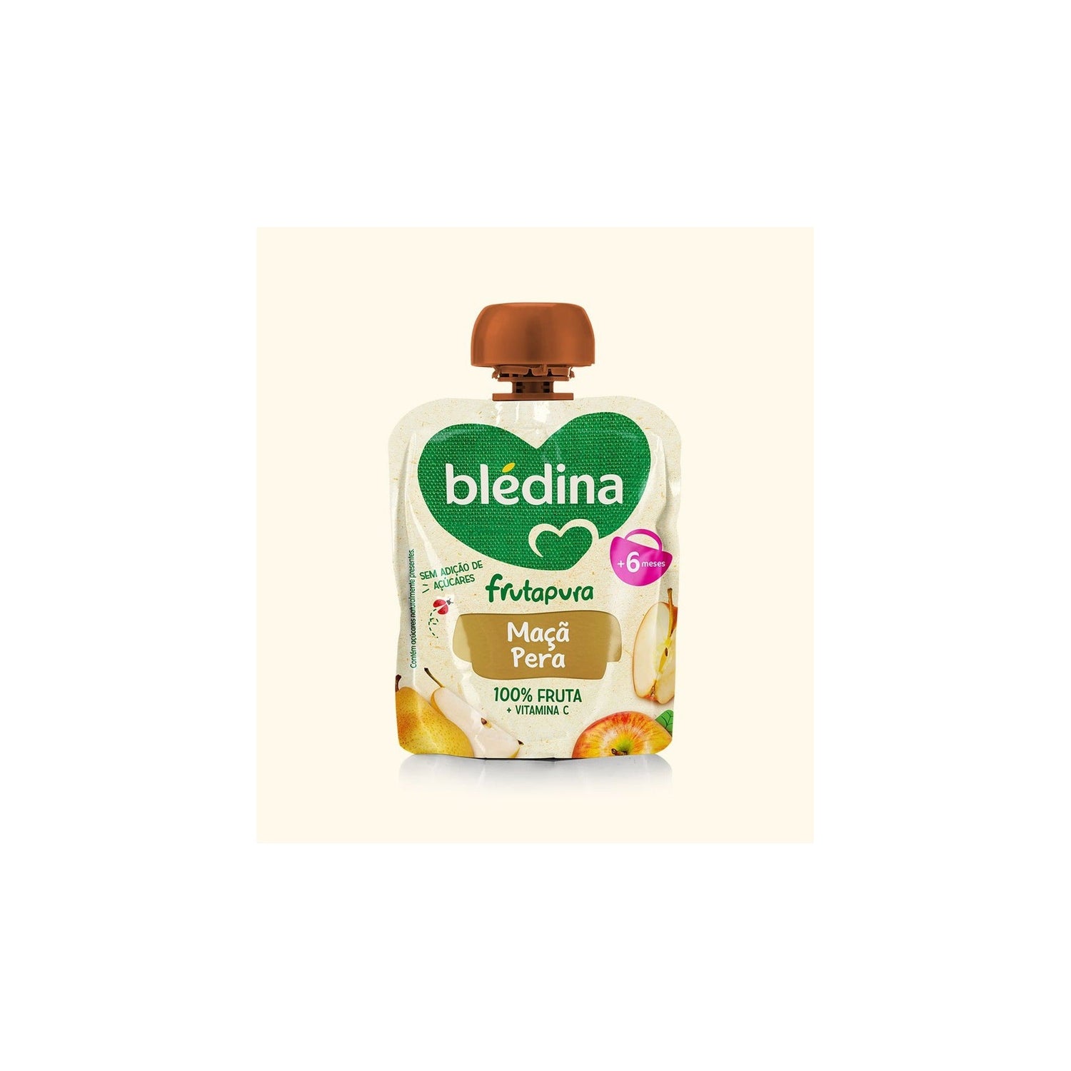 Blédina Frutapura Saqueta Maçã Pera 85 g +6M