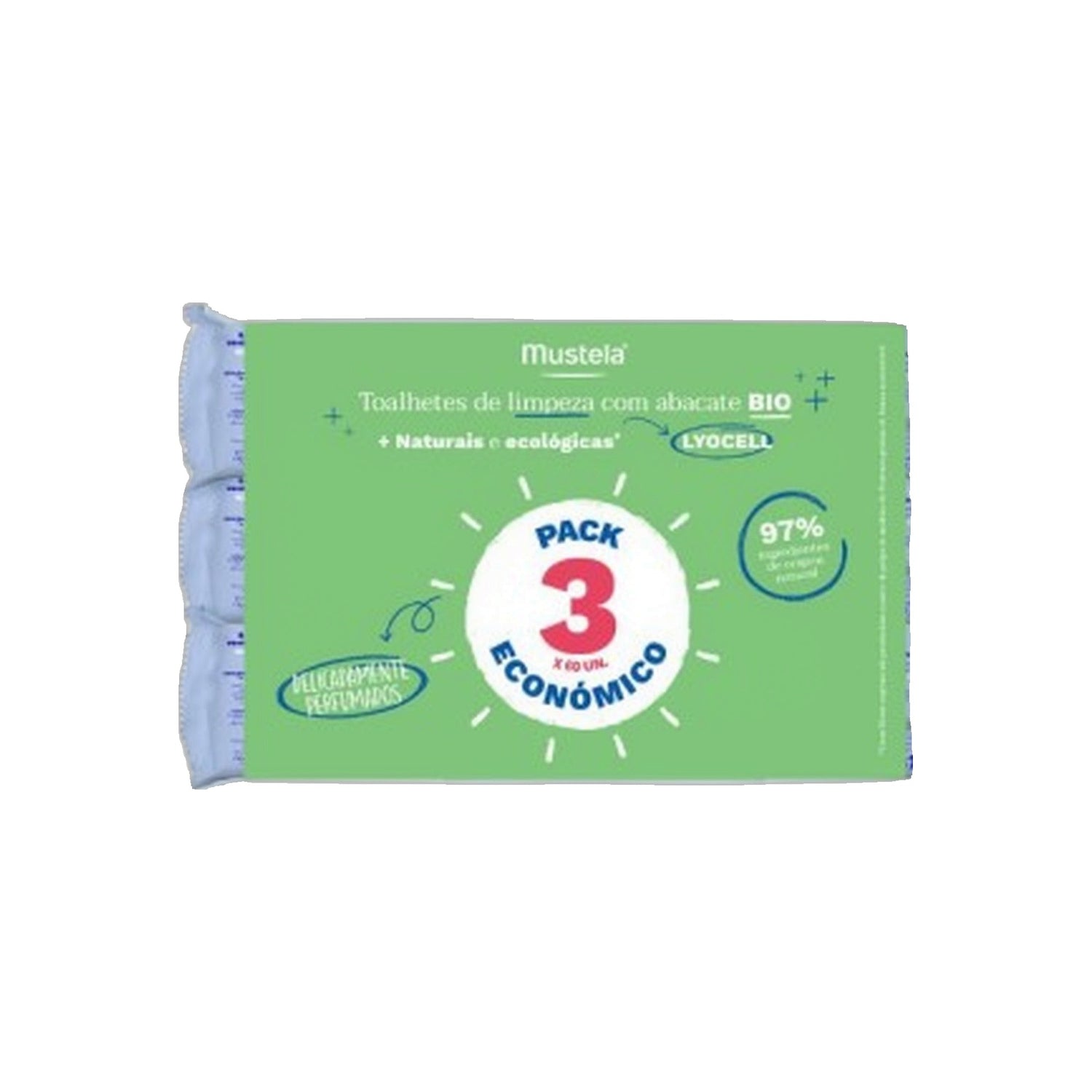 Mustela Toalhetes Limpeza Perfumados 60 Unidades x3