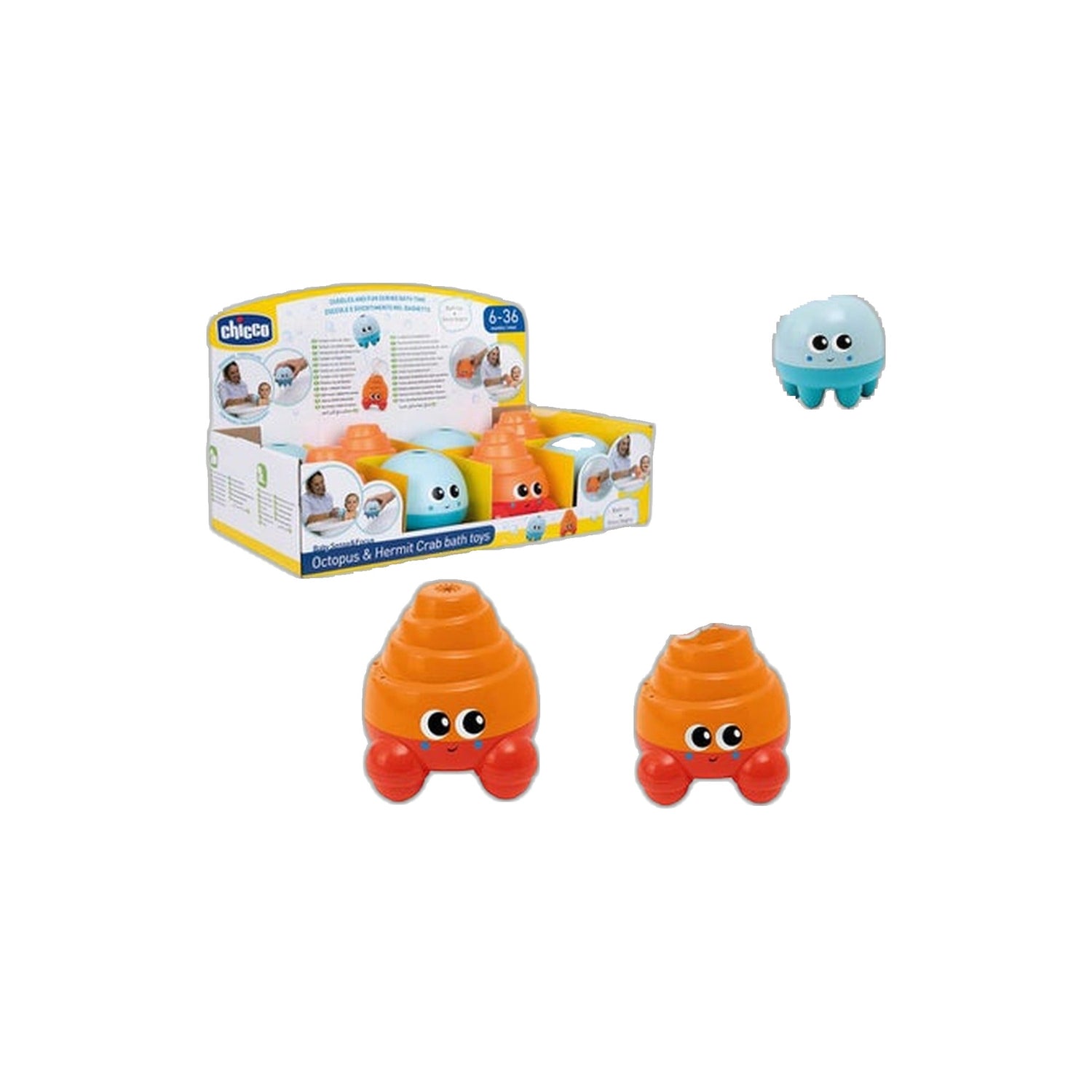 Chicco Brinquedos Expansíveis Polvo e Caranguejo 8 Unidades