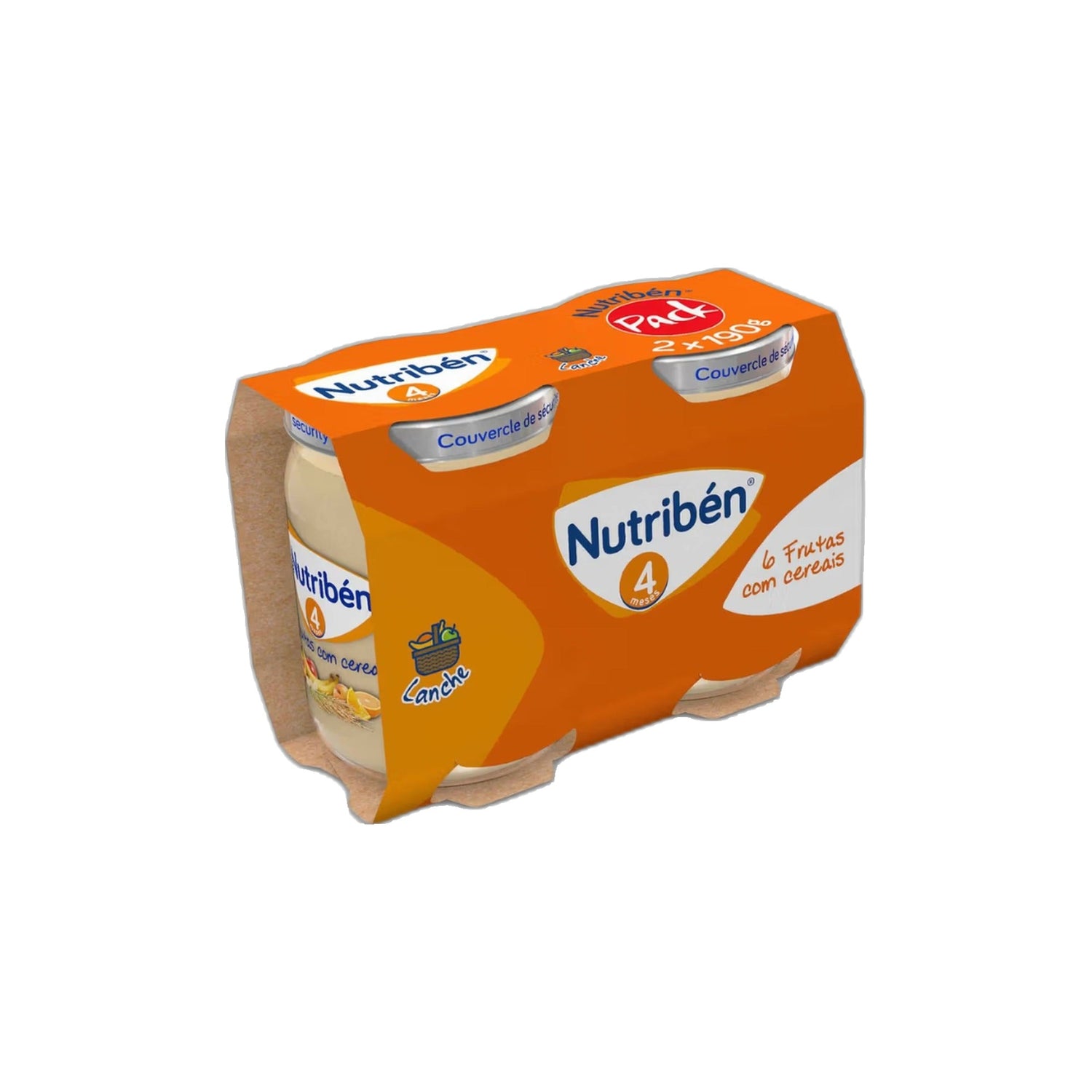 Nutribén Boião 6 Frutas com Cereais 190 g x 2