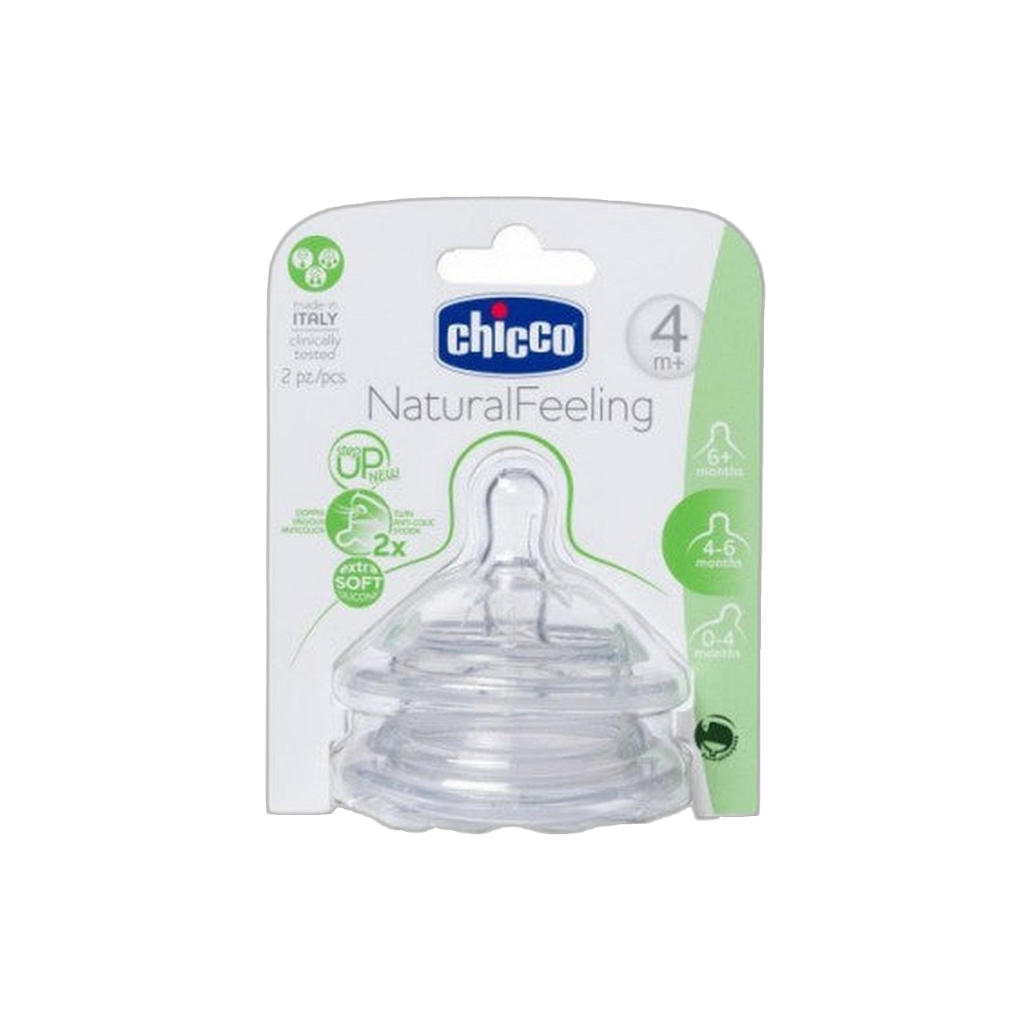 Chicco Tetina Step Up New 2 4M+ 2 Unidades