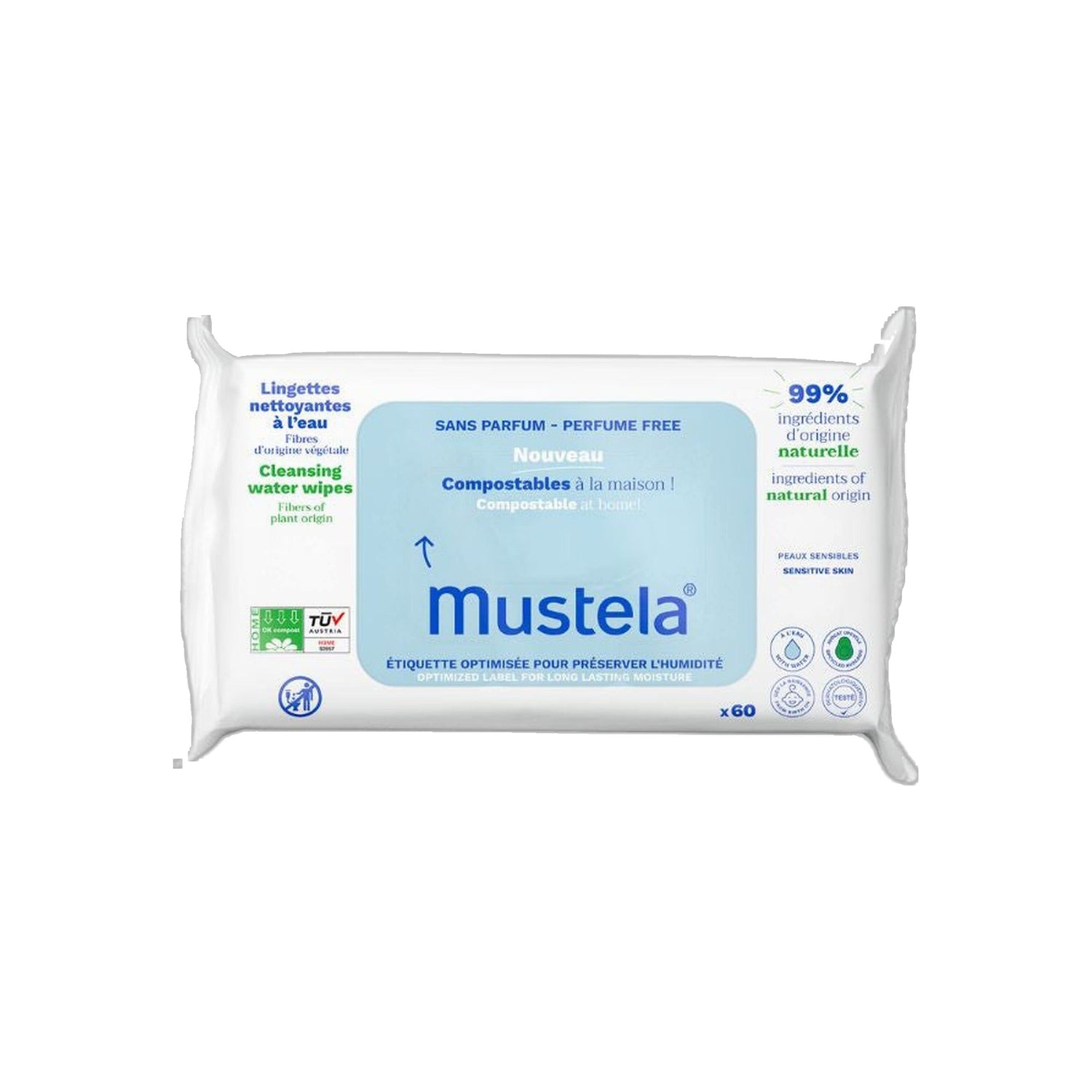 Mustela Toalhetes Limpeza Sem Perfume 60 Unidades