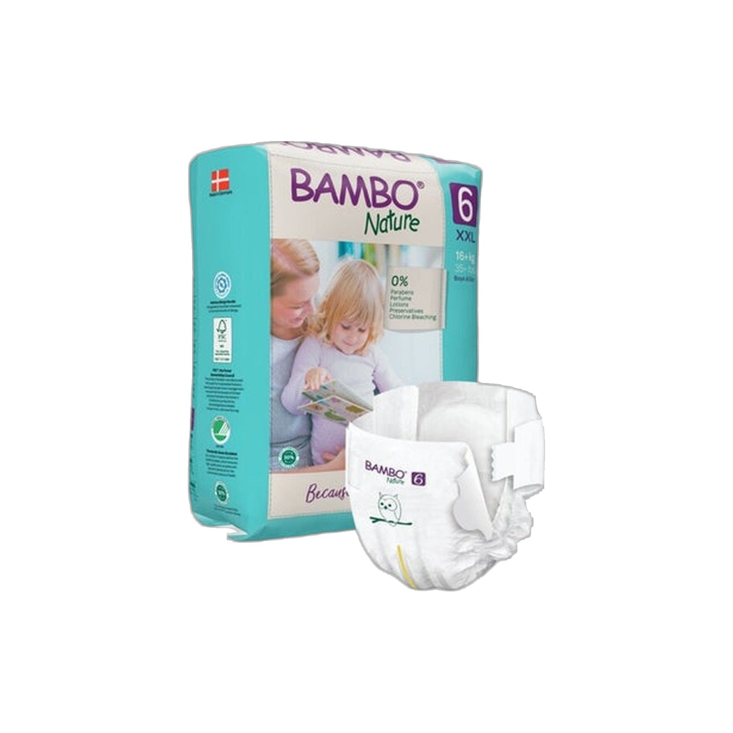 Bambo Nature Fraldas Tamanho 6 XXL 16Kg+ 20 Unidades