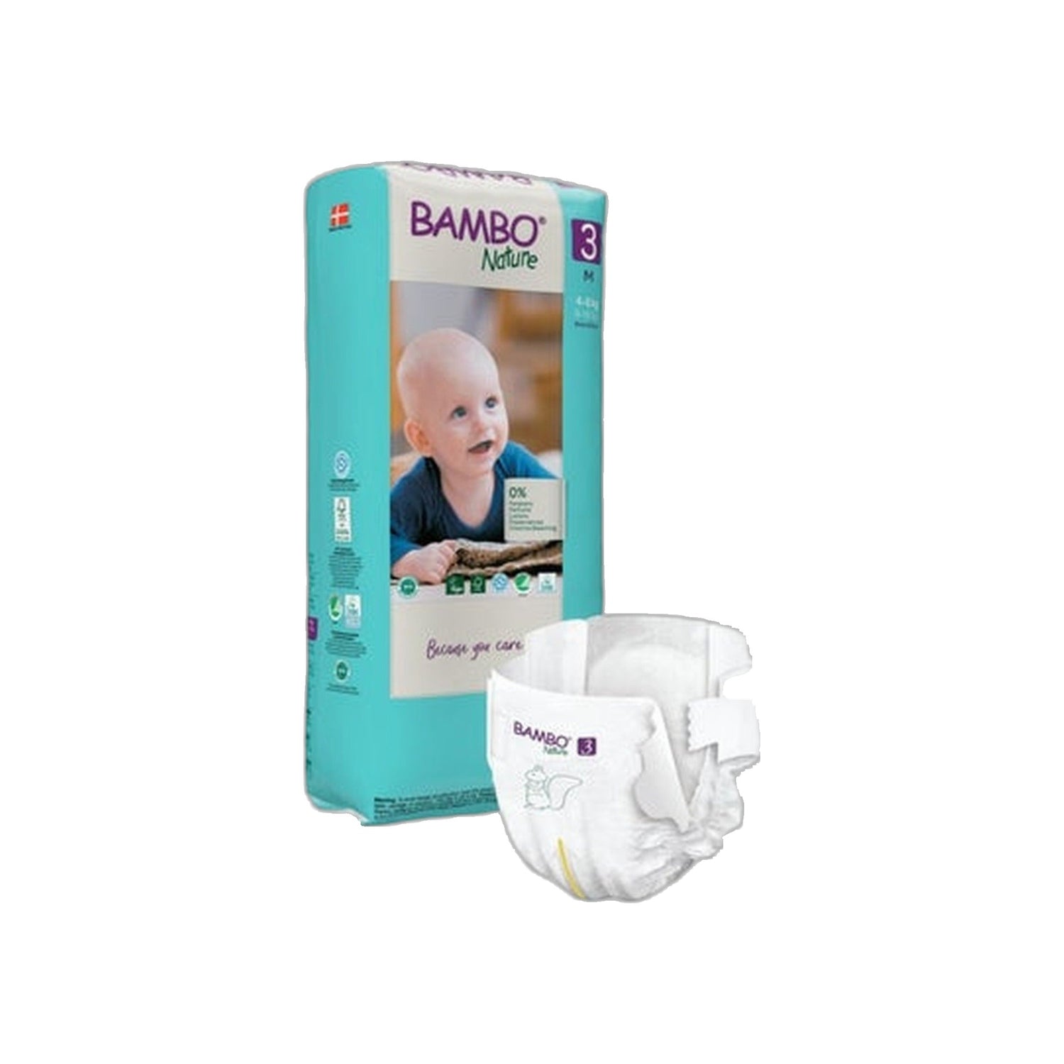 Bambo Nature Fraldas Tamanho 3-M 4-8Kg 52 Unidades