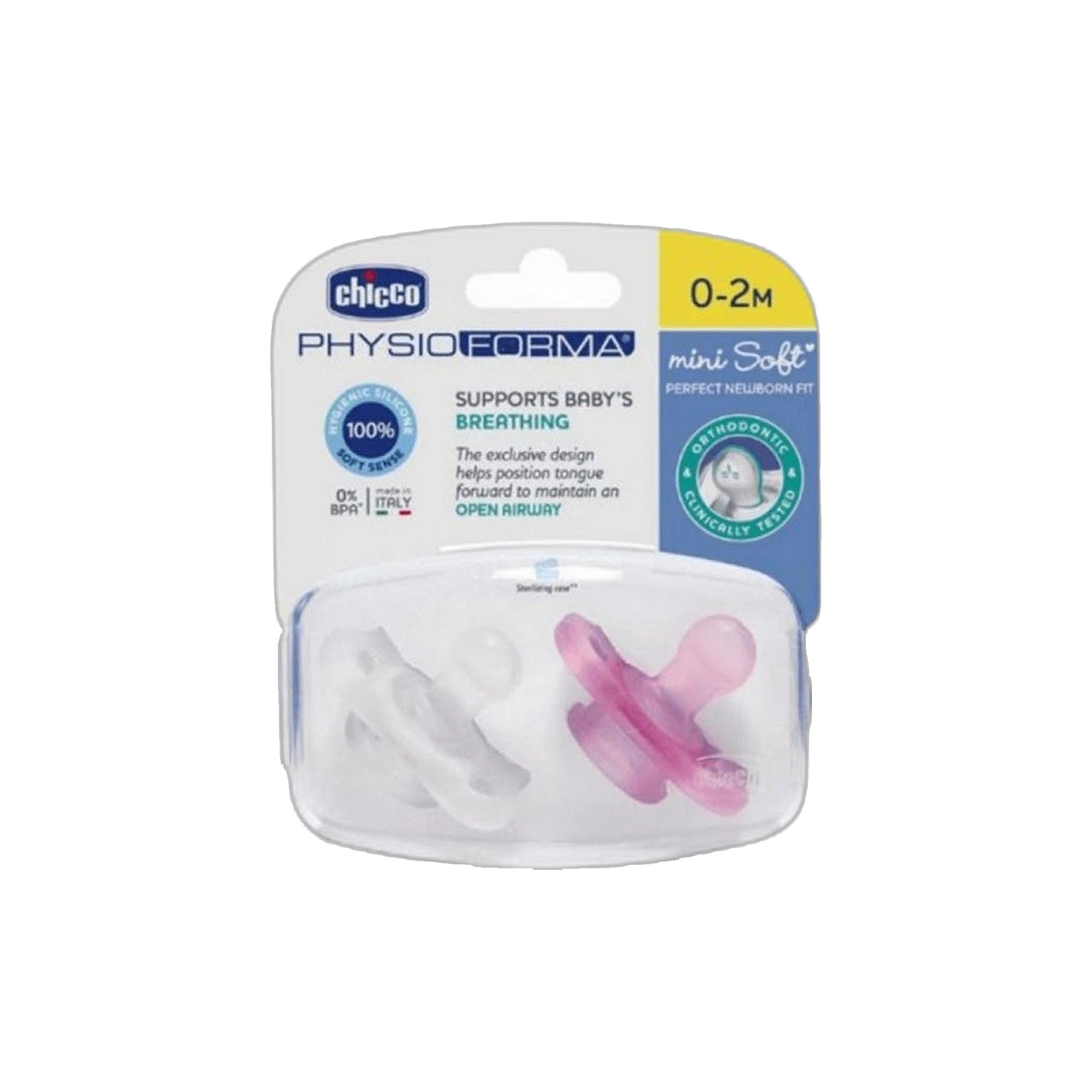 Chicco Chupeta Mini Soft 0-2 Meses Girl 2 Unidades