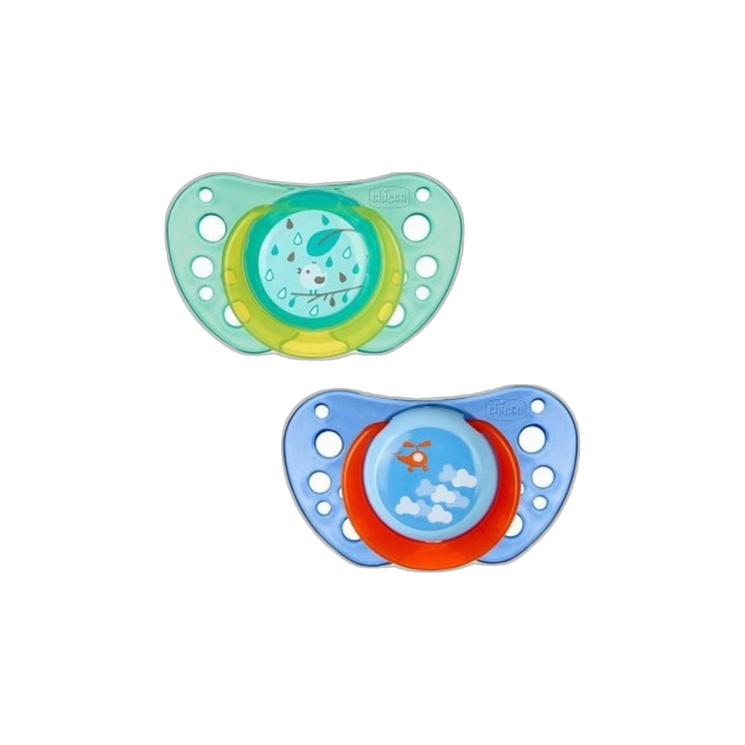 Chicco Chupeta Physio Air Azul Silicone +12M 2 Unidades