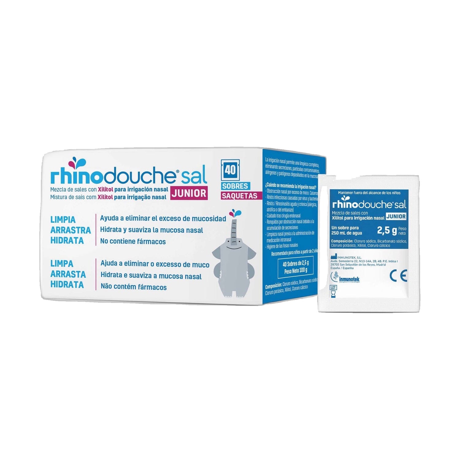 Rhinodouche Sal Jnr Saquetas Lavagem Nasal 2,5 g x 40