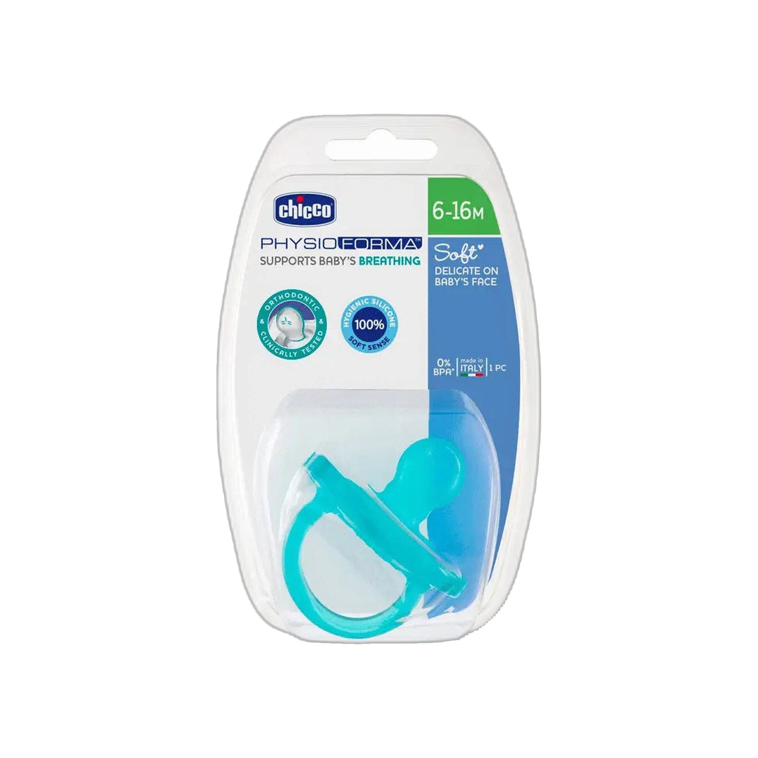 Chicco Physio Soft Silicone Azul 6-12 Meses