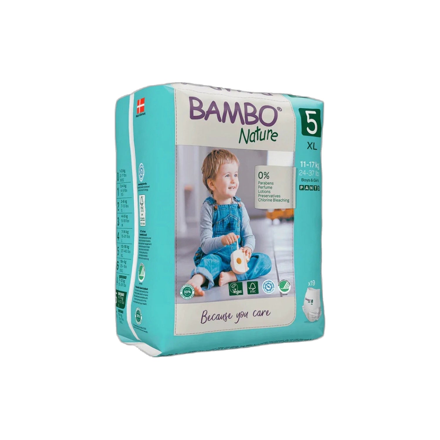 Bambo Nature Fralda Cueca Tamanho 5 XL 12-18 kg x 19