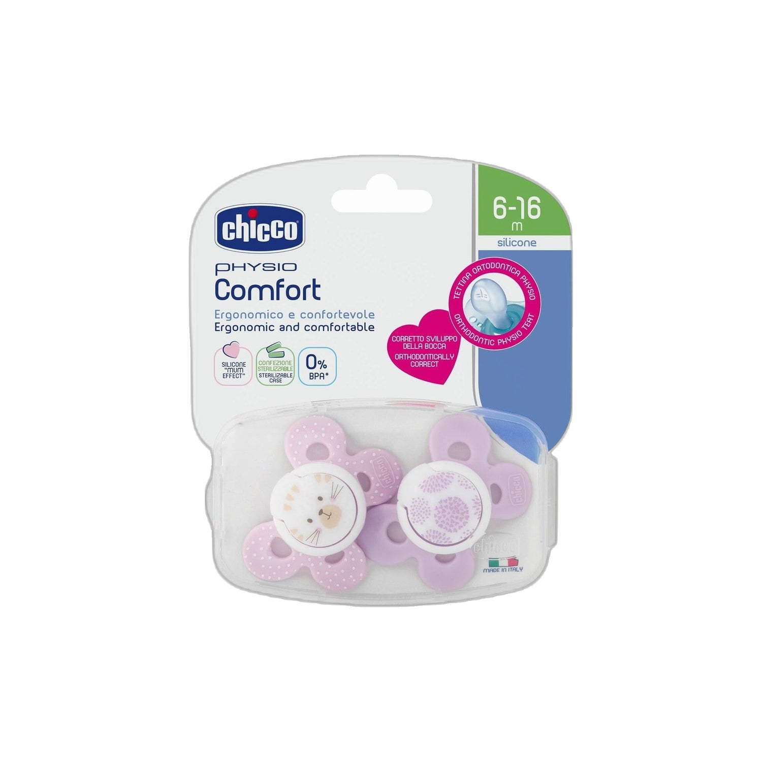 Chicco Chupeta Physio Comfort Girl 6-16m 2 Unidades