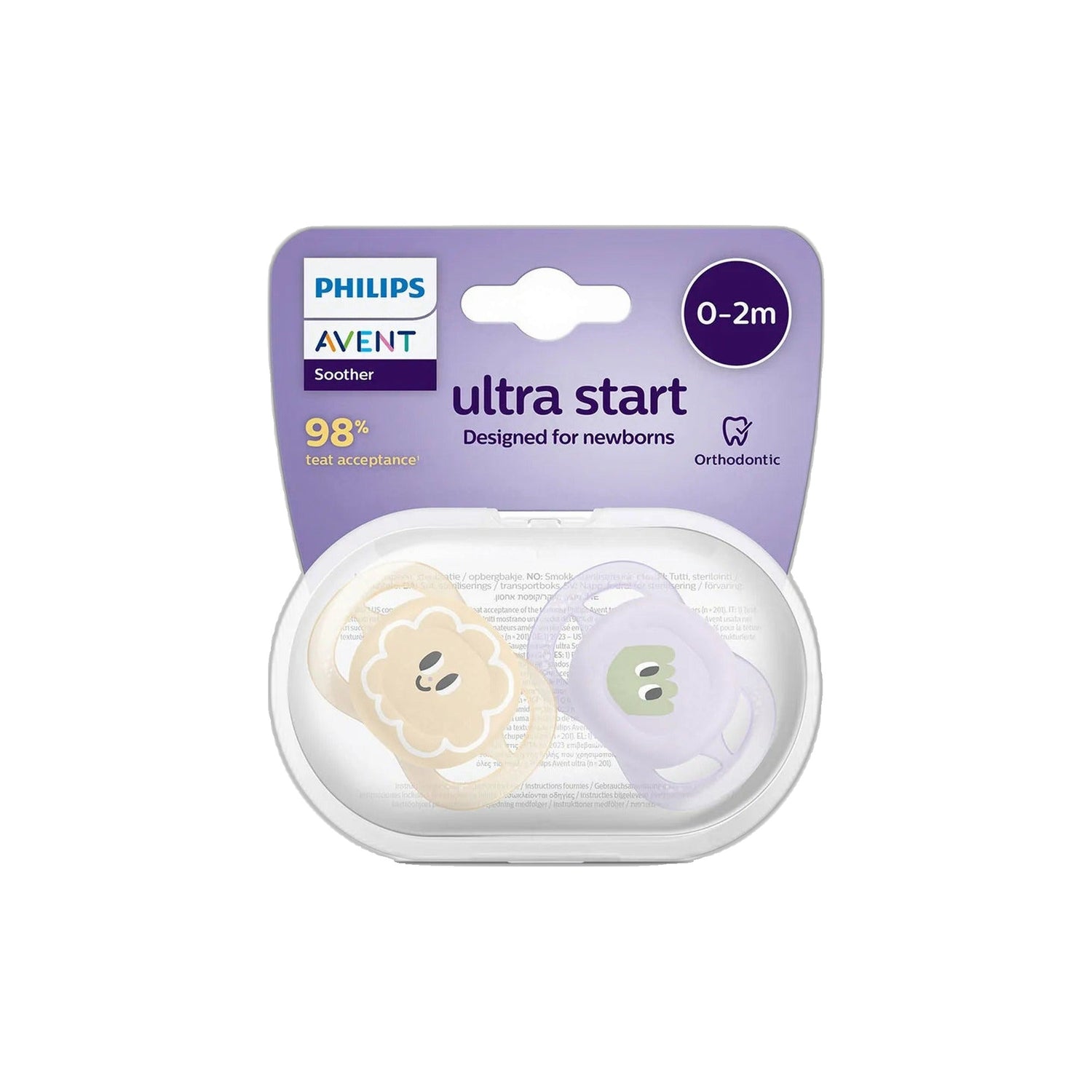 Philips Avent Chupeta Silicone 0-2 Meses Menina 2 Unidades