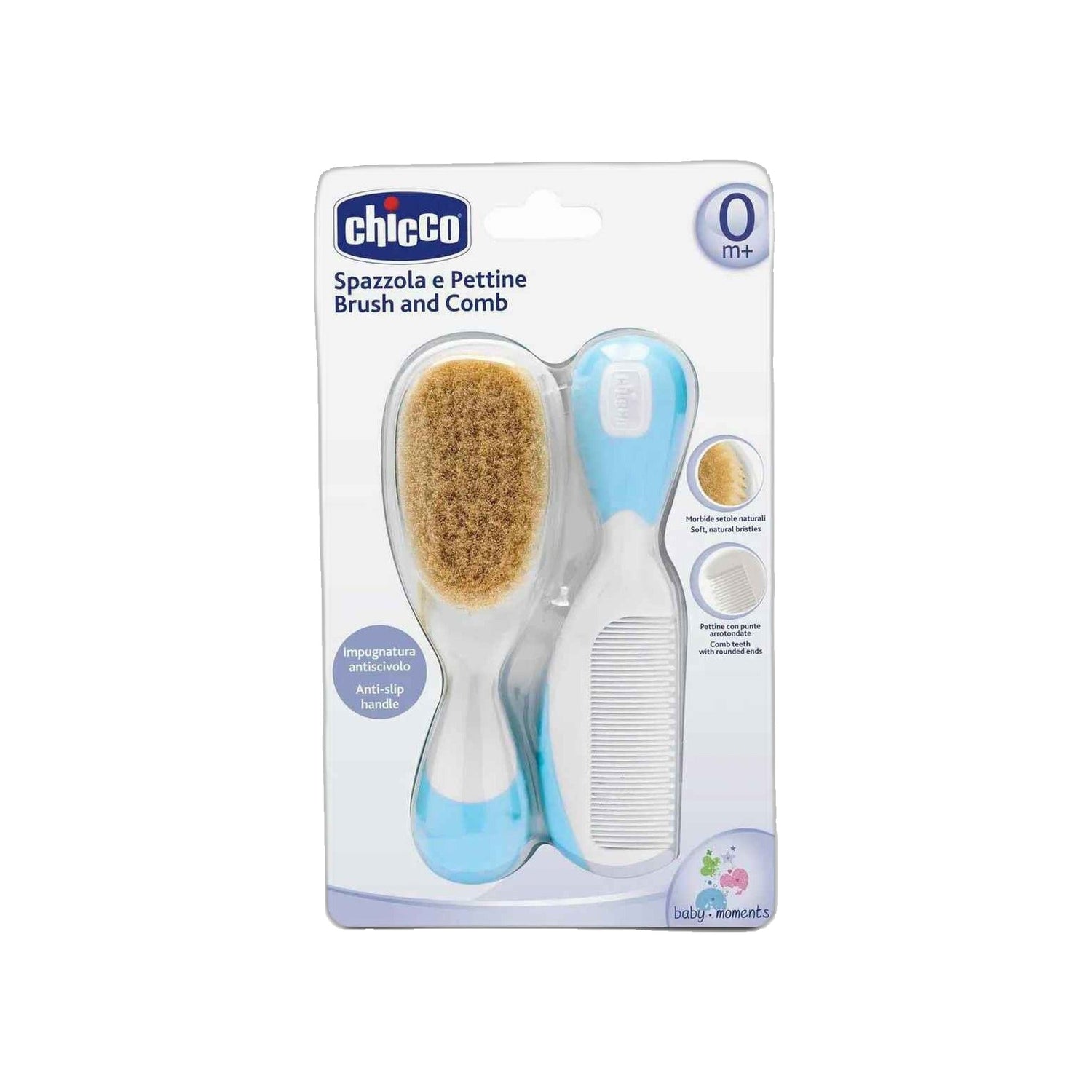 Chicco Escova e Pente Cerdas Azul