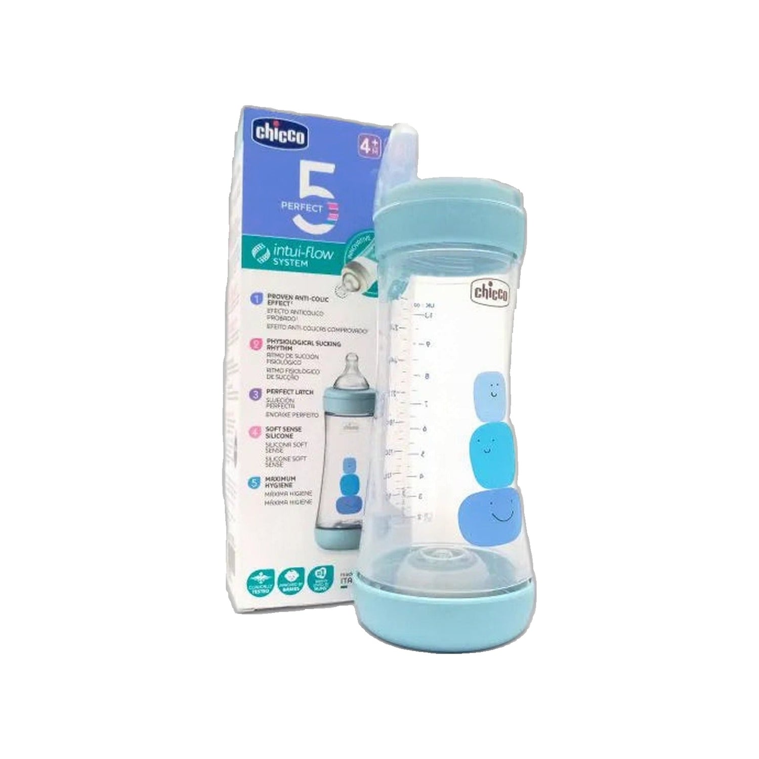 Chicco Biberão Perfect5 Azul 300 ml Silicone