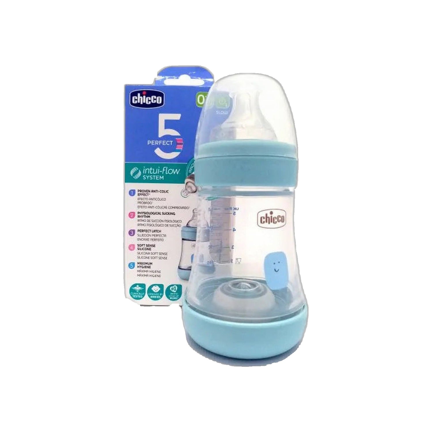 Chicco Biberão Perfect5 Azul 150 ml Silicone