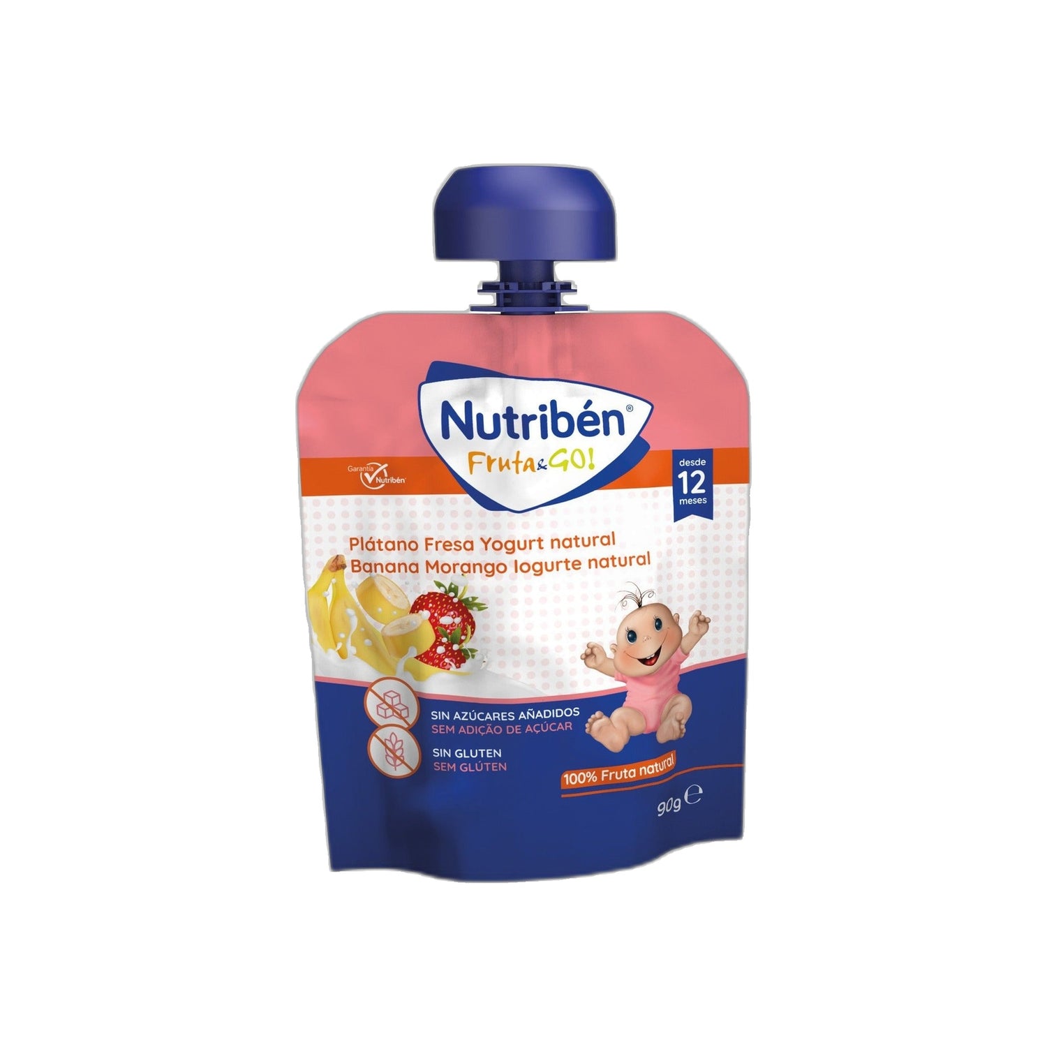 Nutriben Fruta Go Pure Banana Morango Iogurte 90 g