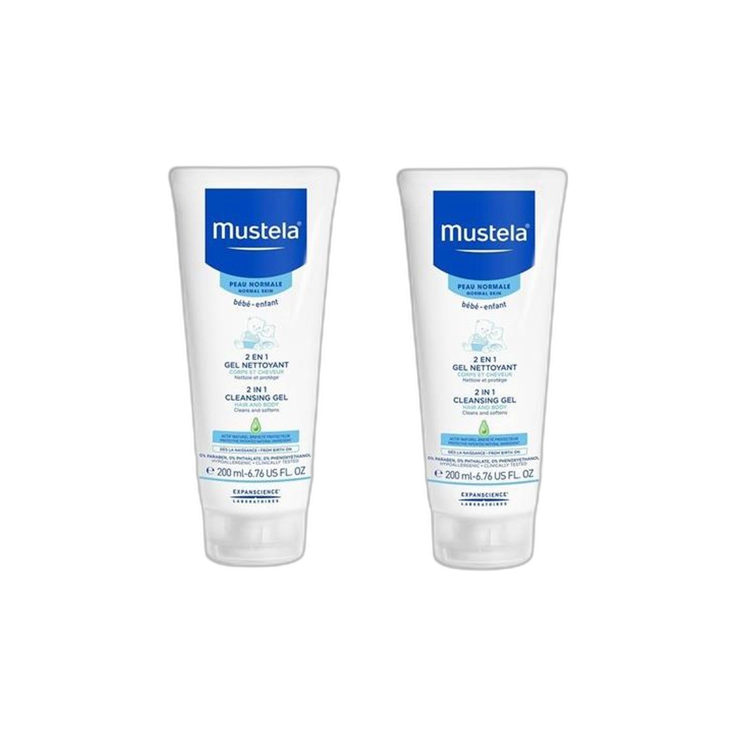 Mustela 2 em 1 Cabelo e Corpo Bebé Duo 2x200 ml