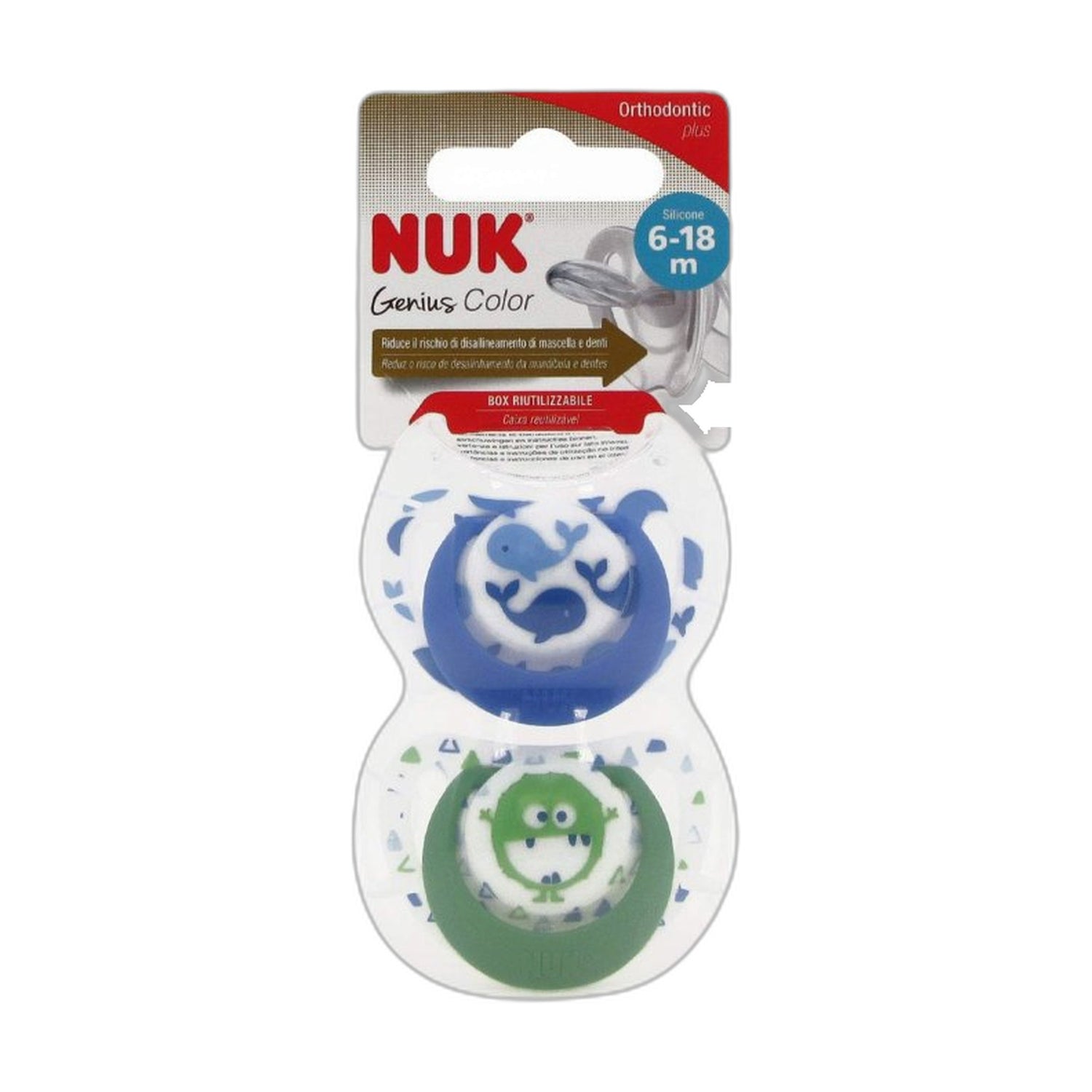 Nuk Genius Color Chupeta Silicone 6-18m x2
