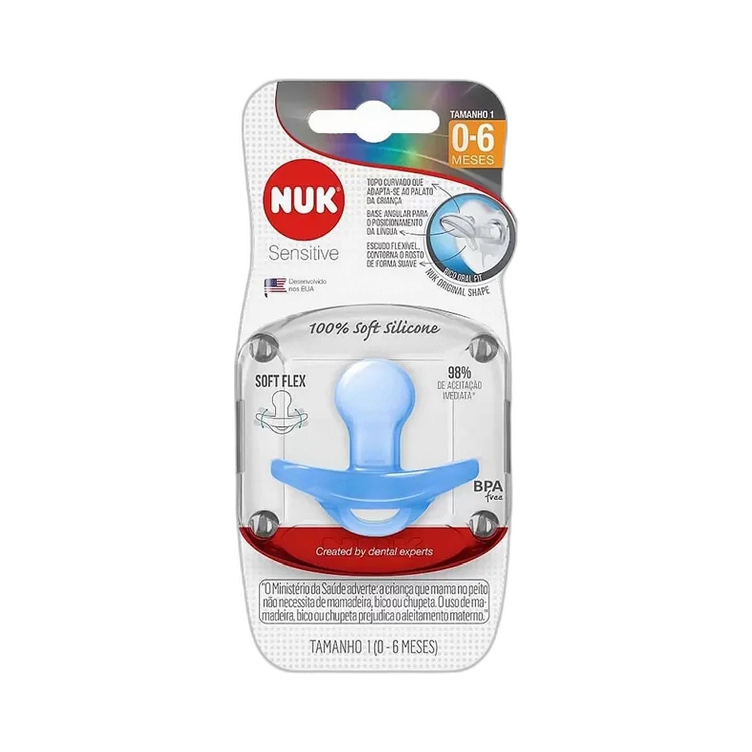 Nuk Chupeta Sensitive Silicone T1 0-6 Meses
