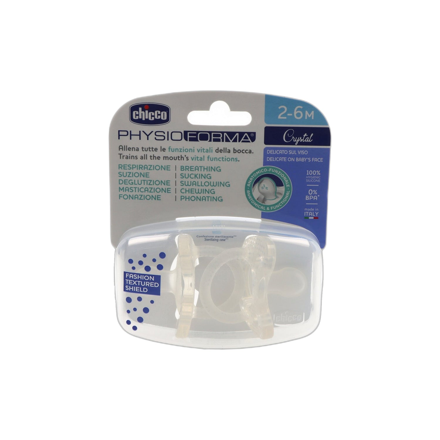 Chicco Chupeta Physio Cryst 2-6 Meses x2