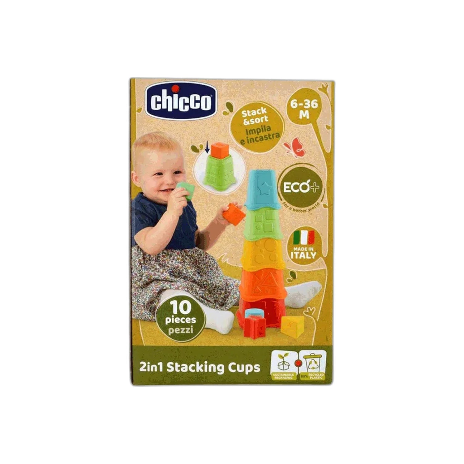 Chicco Brinquedo Eco Copos Empilháveis 2 em 1