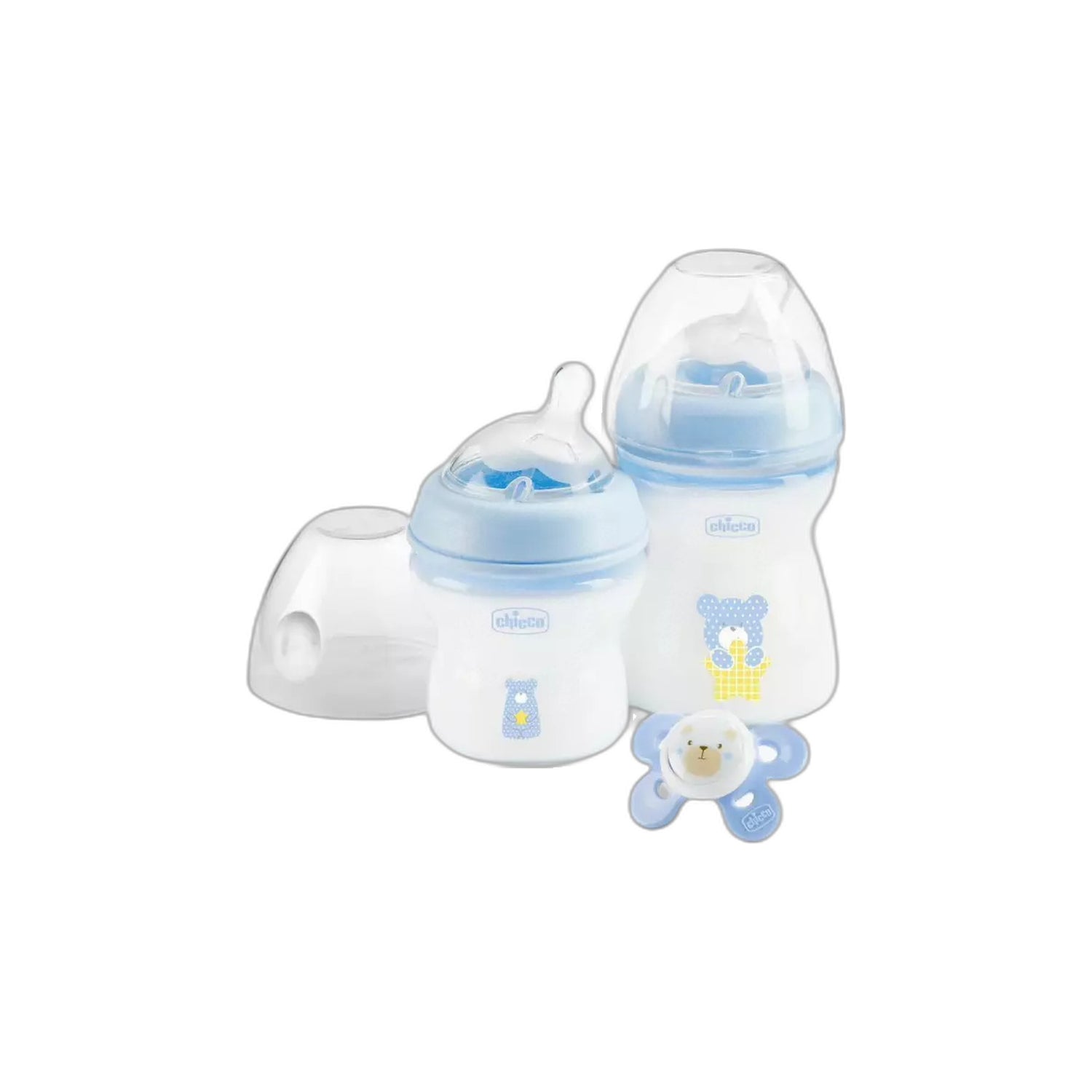 Chicco Biberão Conjunto Natural Feel Azul 0m+