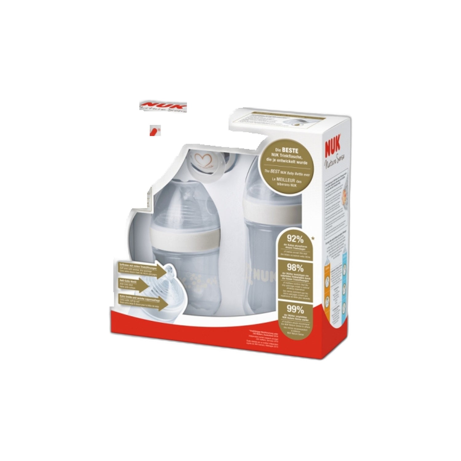 Nuk Nature Sense Biberão Silicone 150 ml + 260 ml + Chupeta
