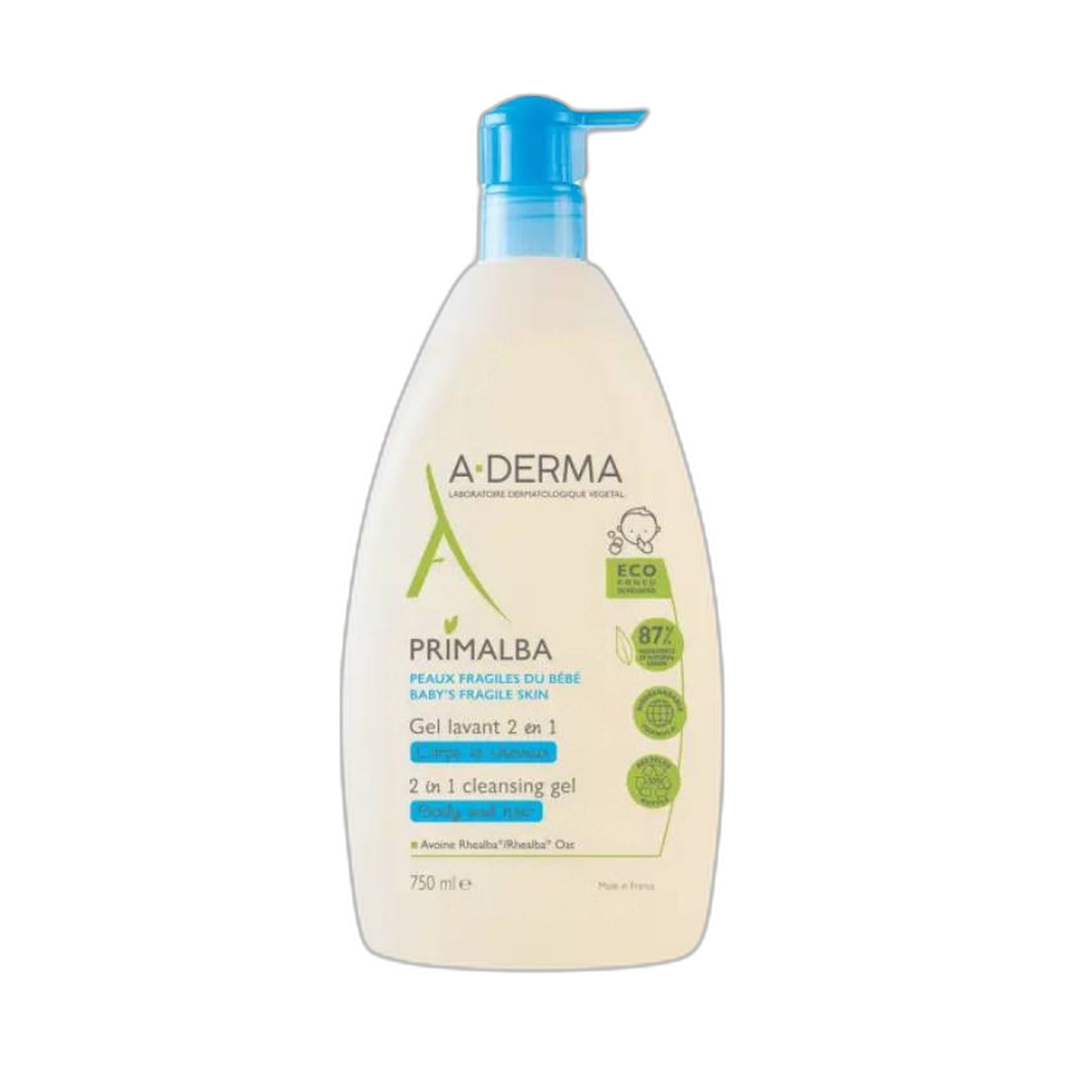 A-Derma Primalba Gel Corpo/Cabelo 750 ml
