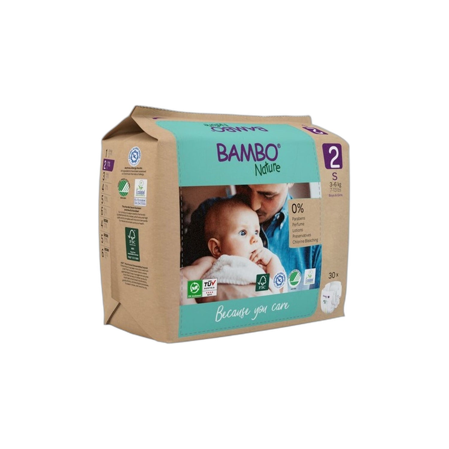 Bambo Nature Fralda N2 3-6 kg 30 Unidades