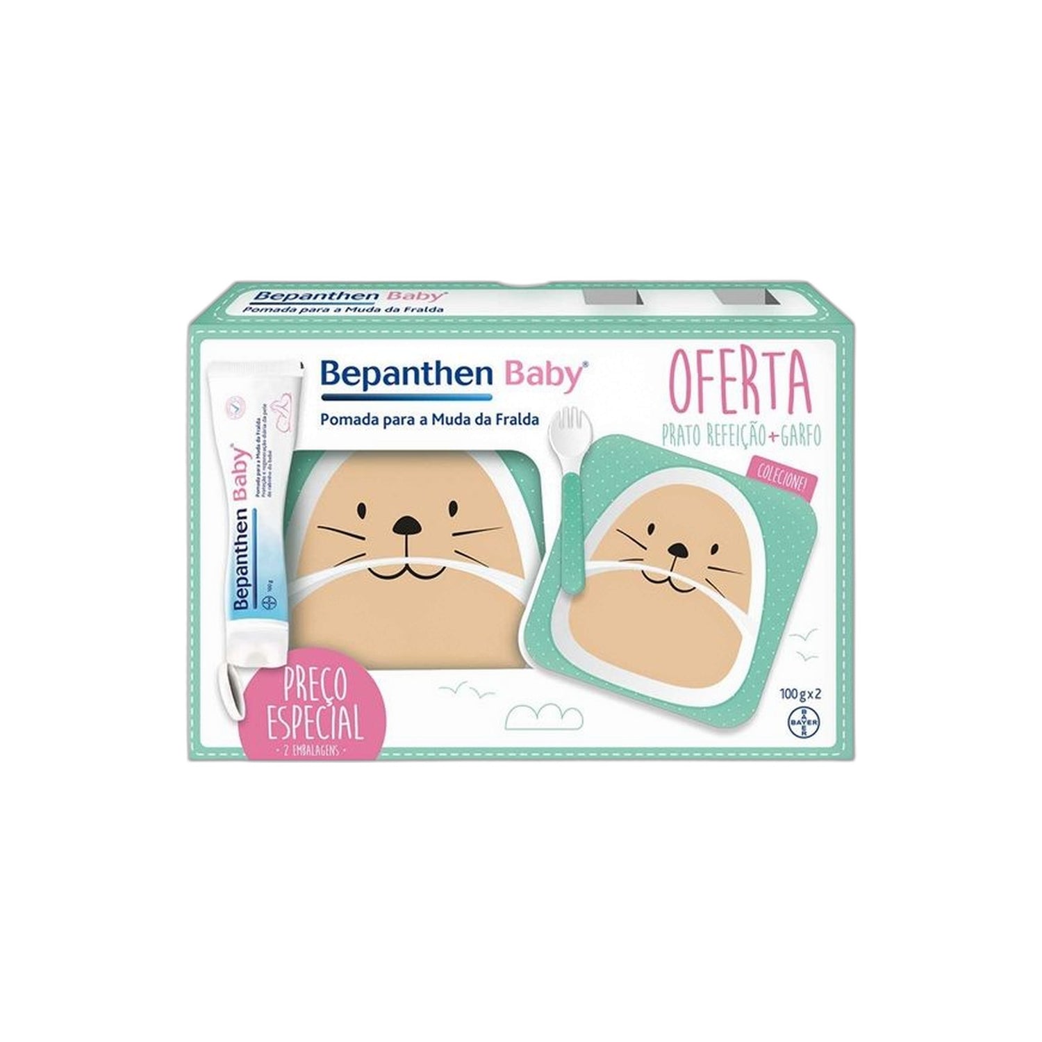 Bepanthen Baby Pomada 100 g x 2 + Oferta Prato/Garfo