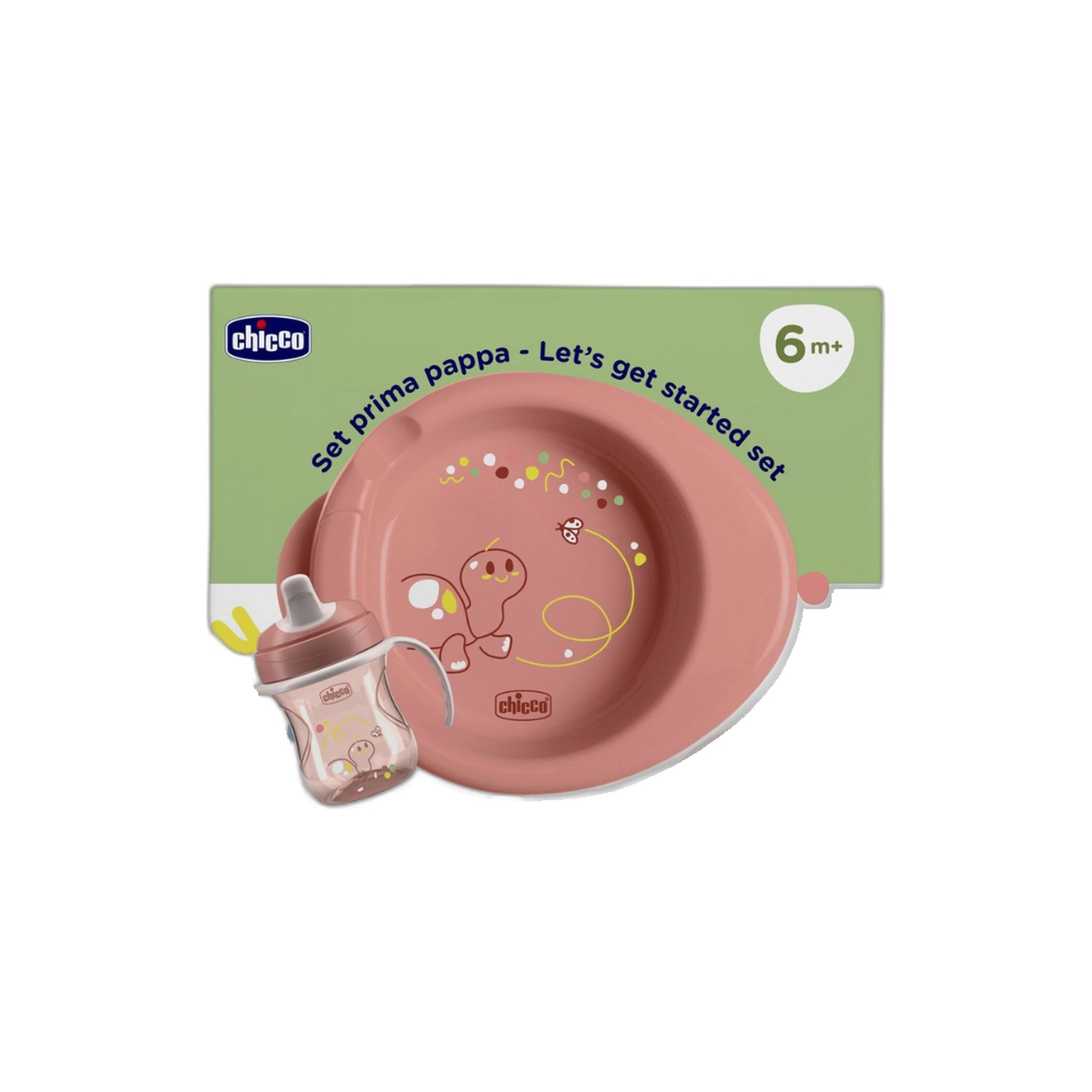 Conjunto Papa Colher 6 Meses + Rosa