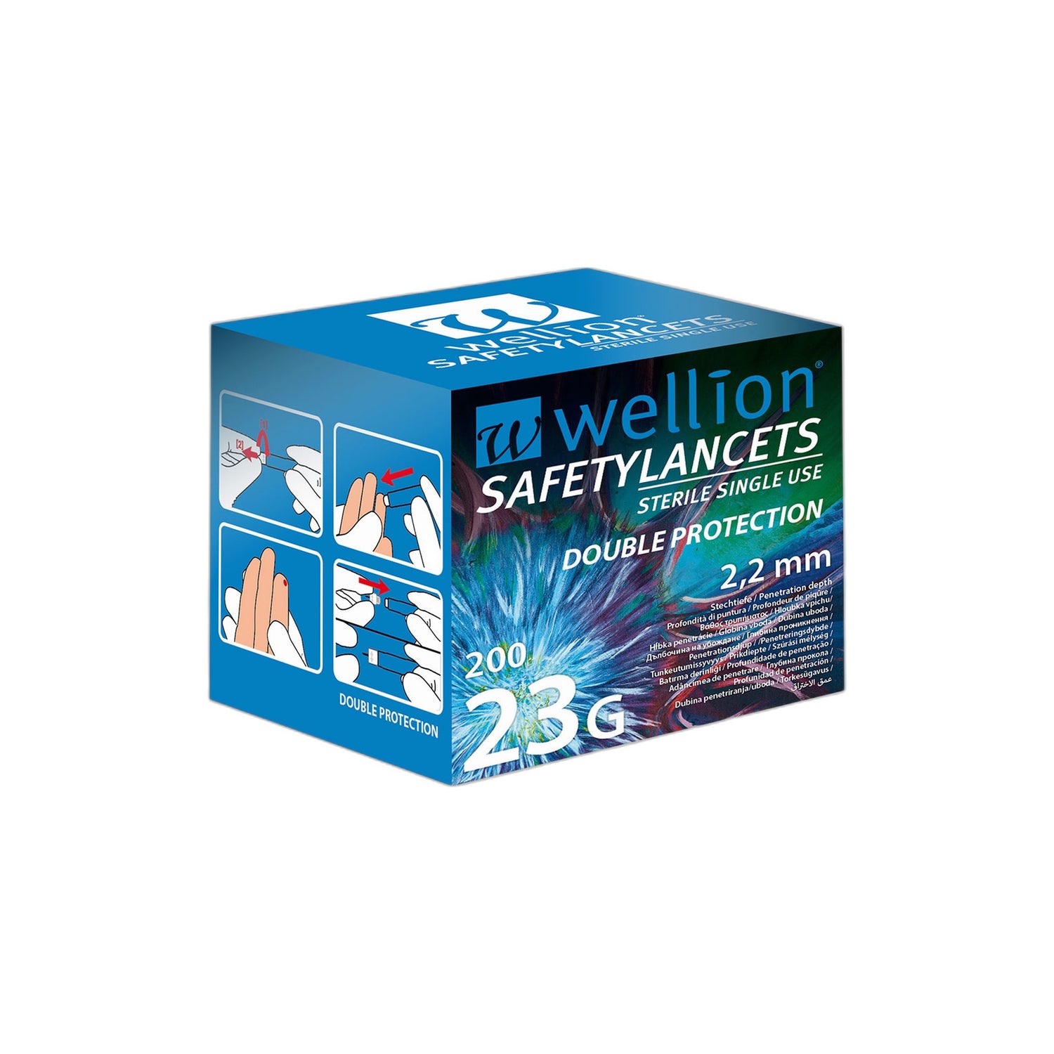 Wellion Lancetas de Segurança 23G 200 Unidades
