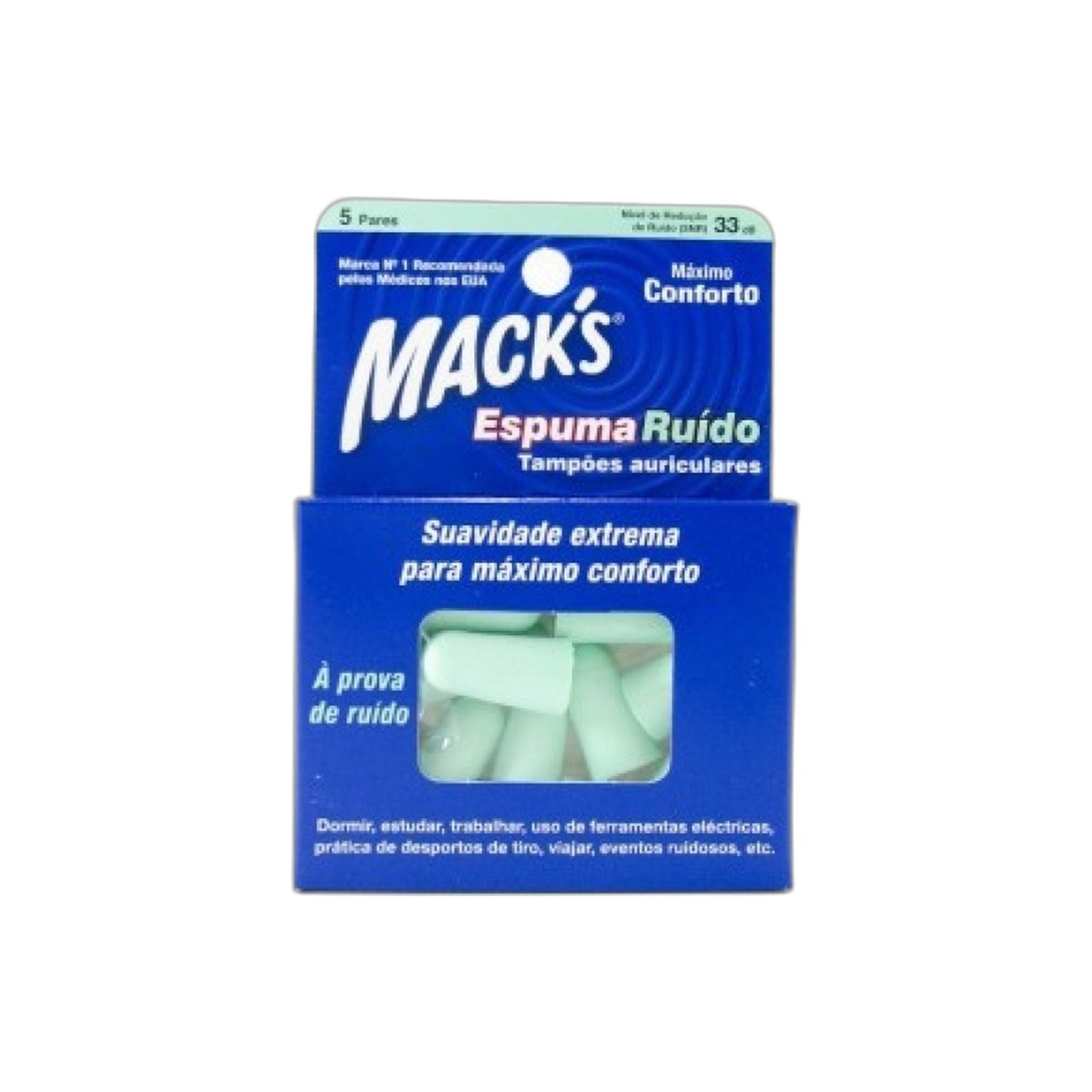 Mack's Tampões de Ouvido em Espuma para Ruído 5 Pares
