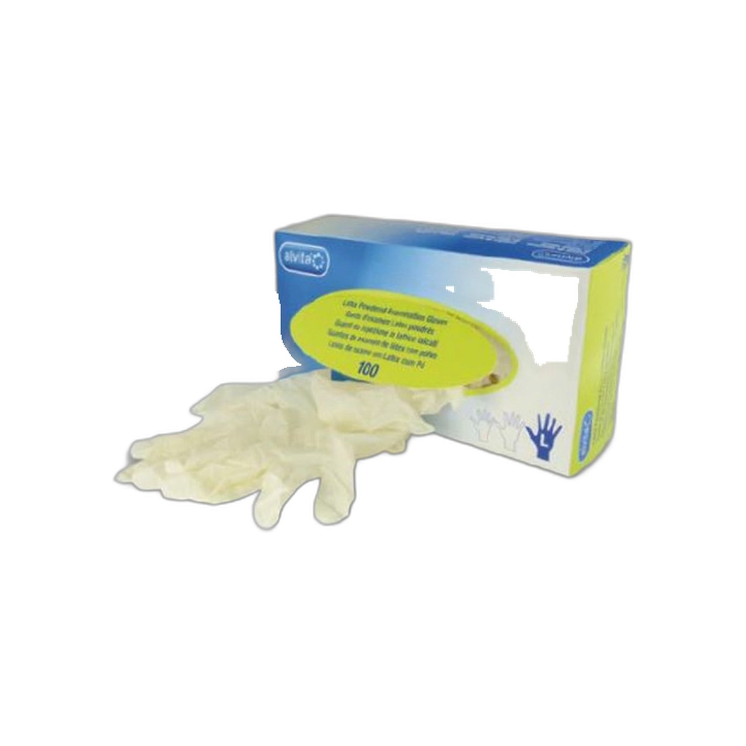 Alvita Luvas de Látex com Pó Tamanho S 100 Unidades