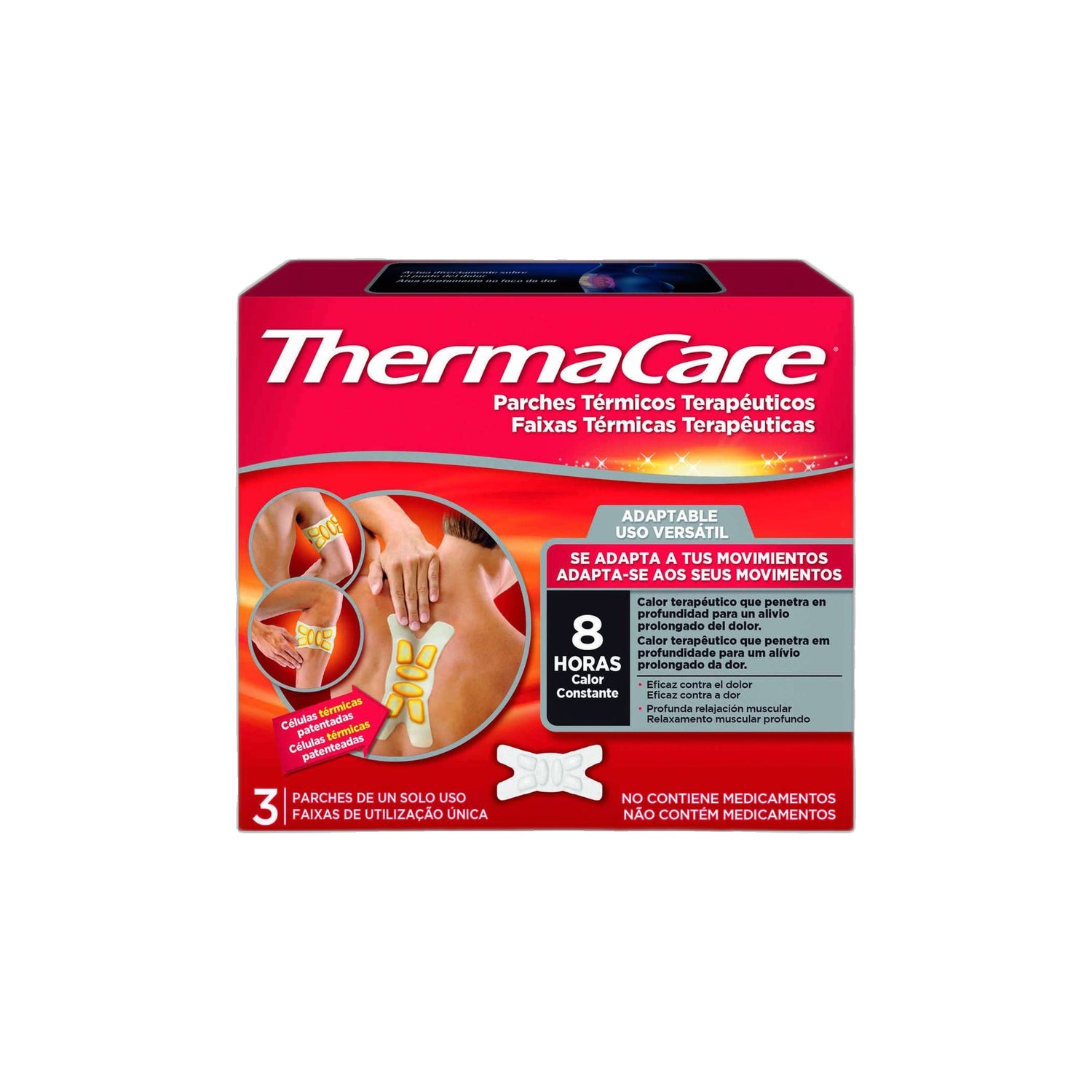 Thermacare Faixas Térmicas Terapêuticas Versáteis 3 Unidades