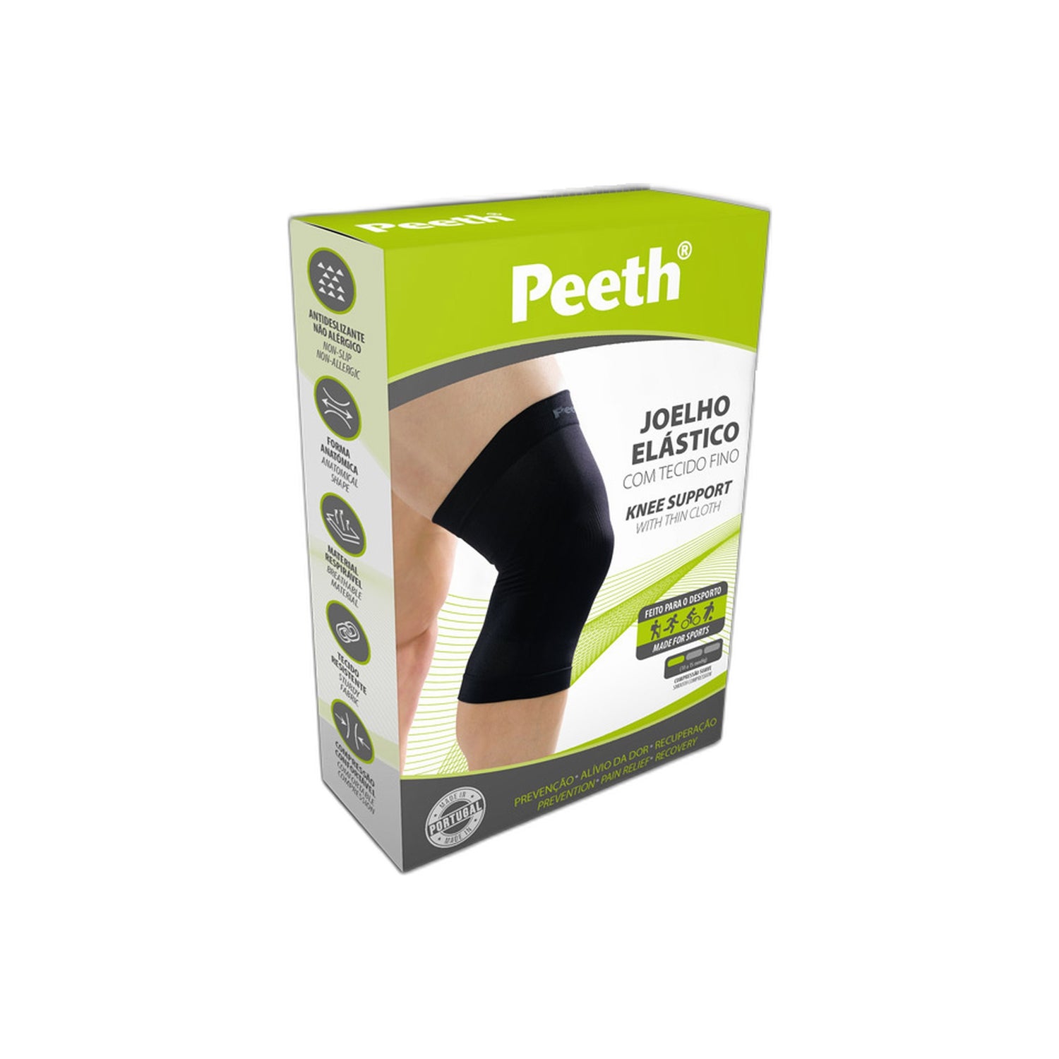 Peeth Joelheira Elástica N651 Preta Tamanho 5