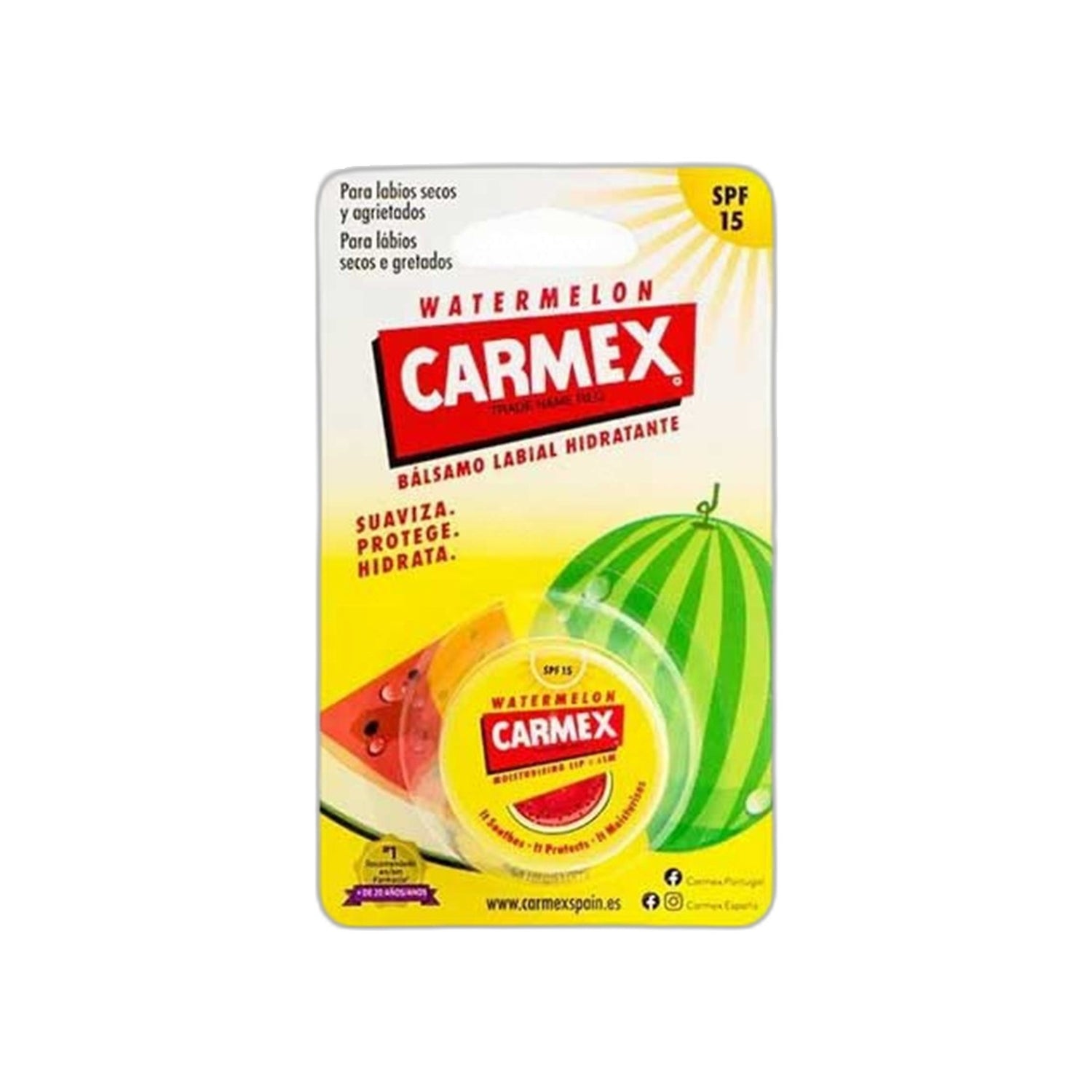 Carmex Bálsamo Labial Melancia SPF15 7,5 g