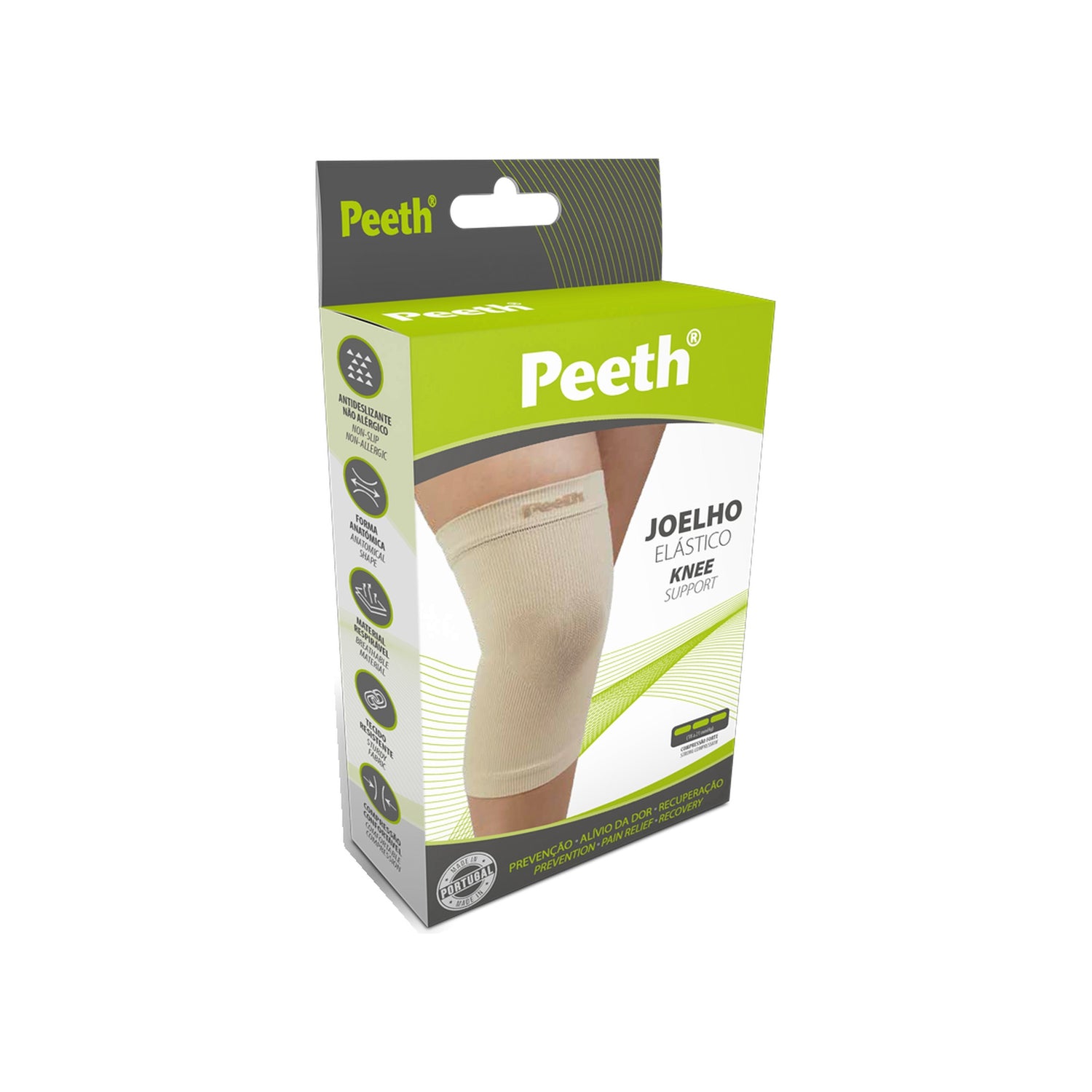 Peeth Joelheira Elástica Bege Tamanho 2