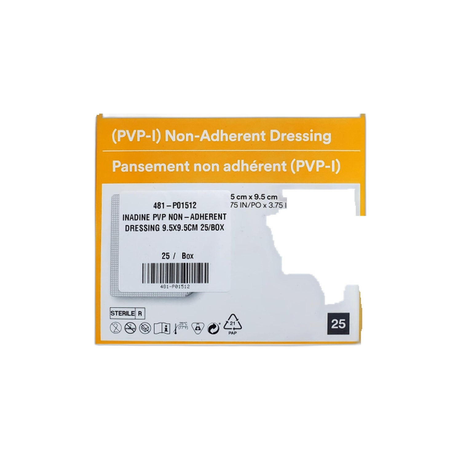 Inadine Compressas de Iodopovidona 9,5x9,5 cm 25 Unidades
