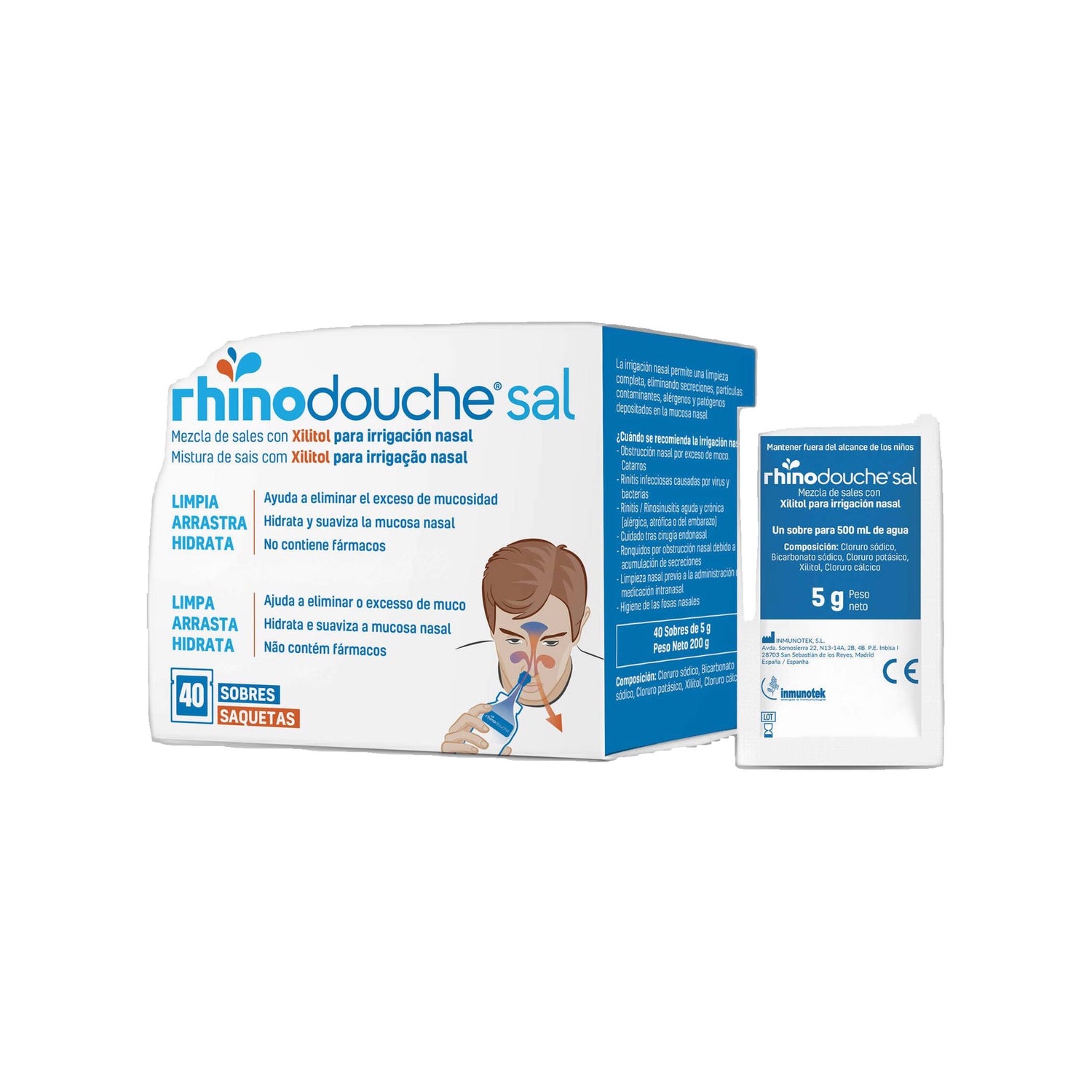 Rhinodouche Sal Saq Lav Nasal 5 g x 40