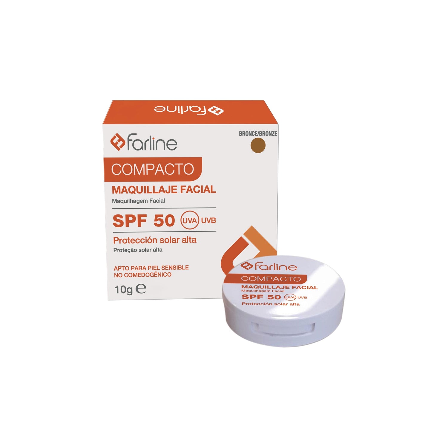 Farline Pó Compacto SPF50 Bronze 10 g