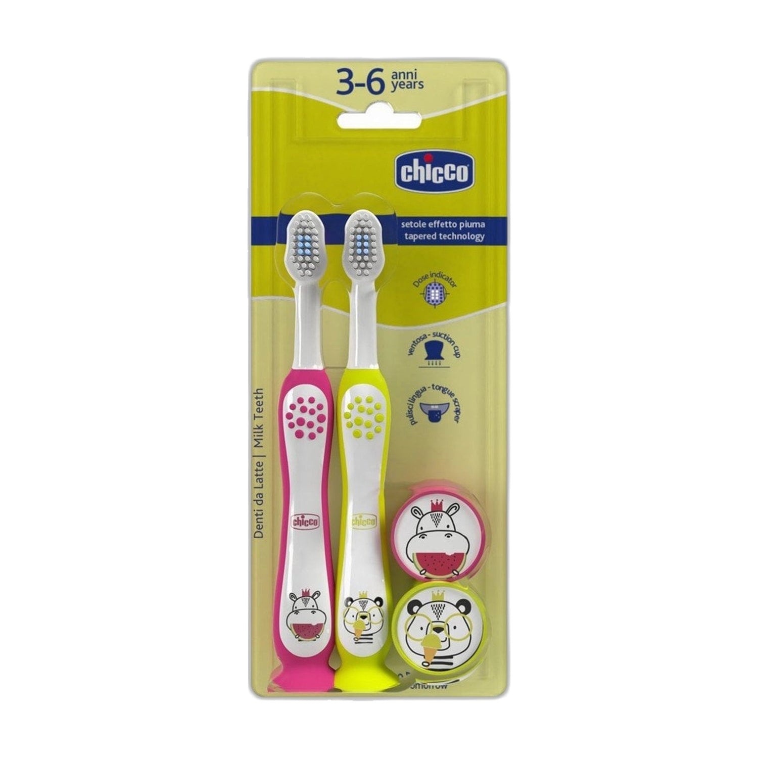 Chicco Escova Dentária Hipoalergénica 3-6 Anos X2