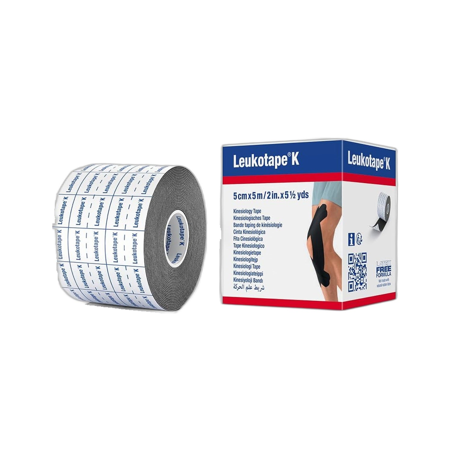 Leukotape K Fita Cinesiolog 5cm x 5m Preto